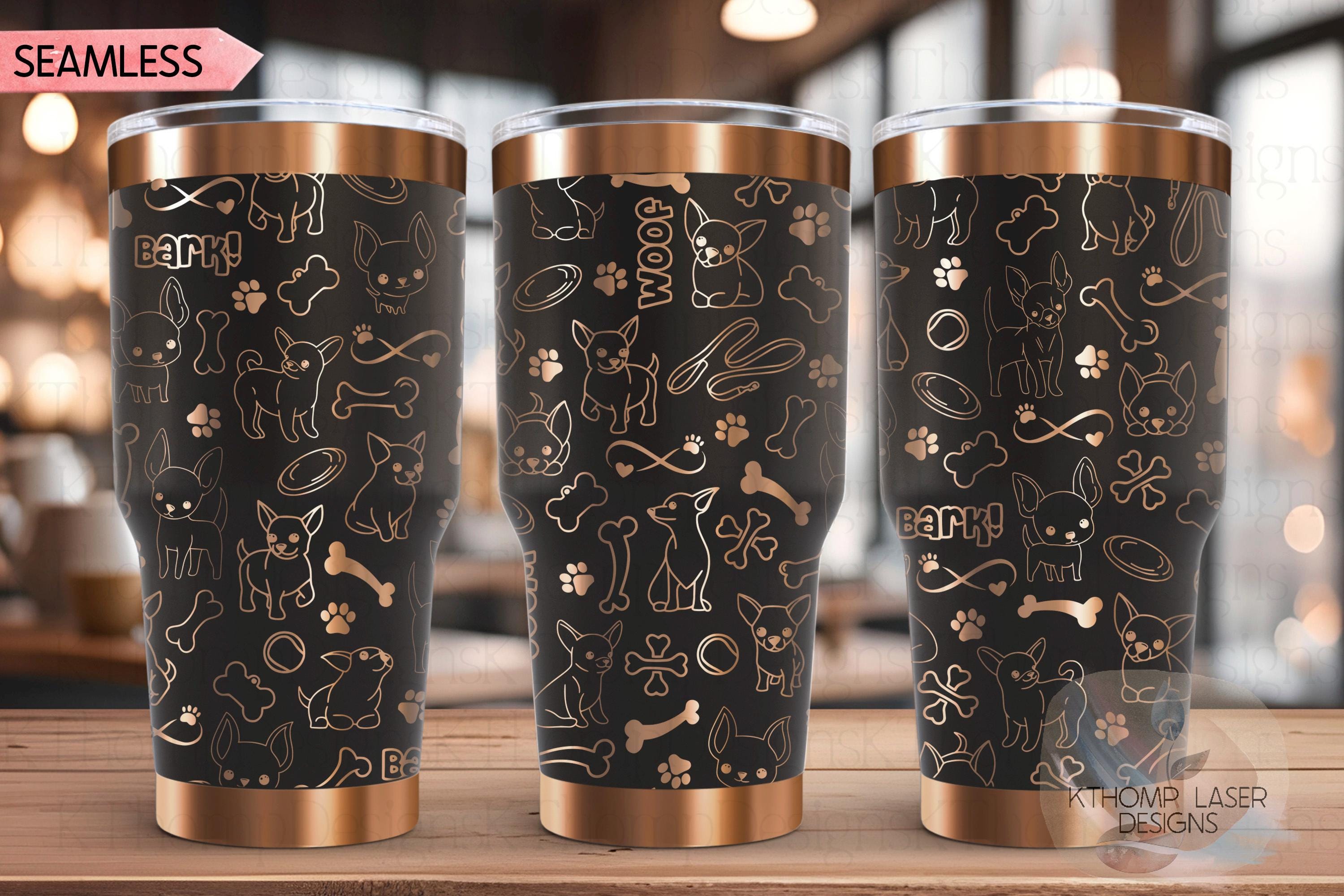 Chihuahua Tumbler Wrap SVG | 20oz and 30oz Laser Engraving File | Rotary Engrave Digital Design | Dog Lover Gift