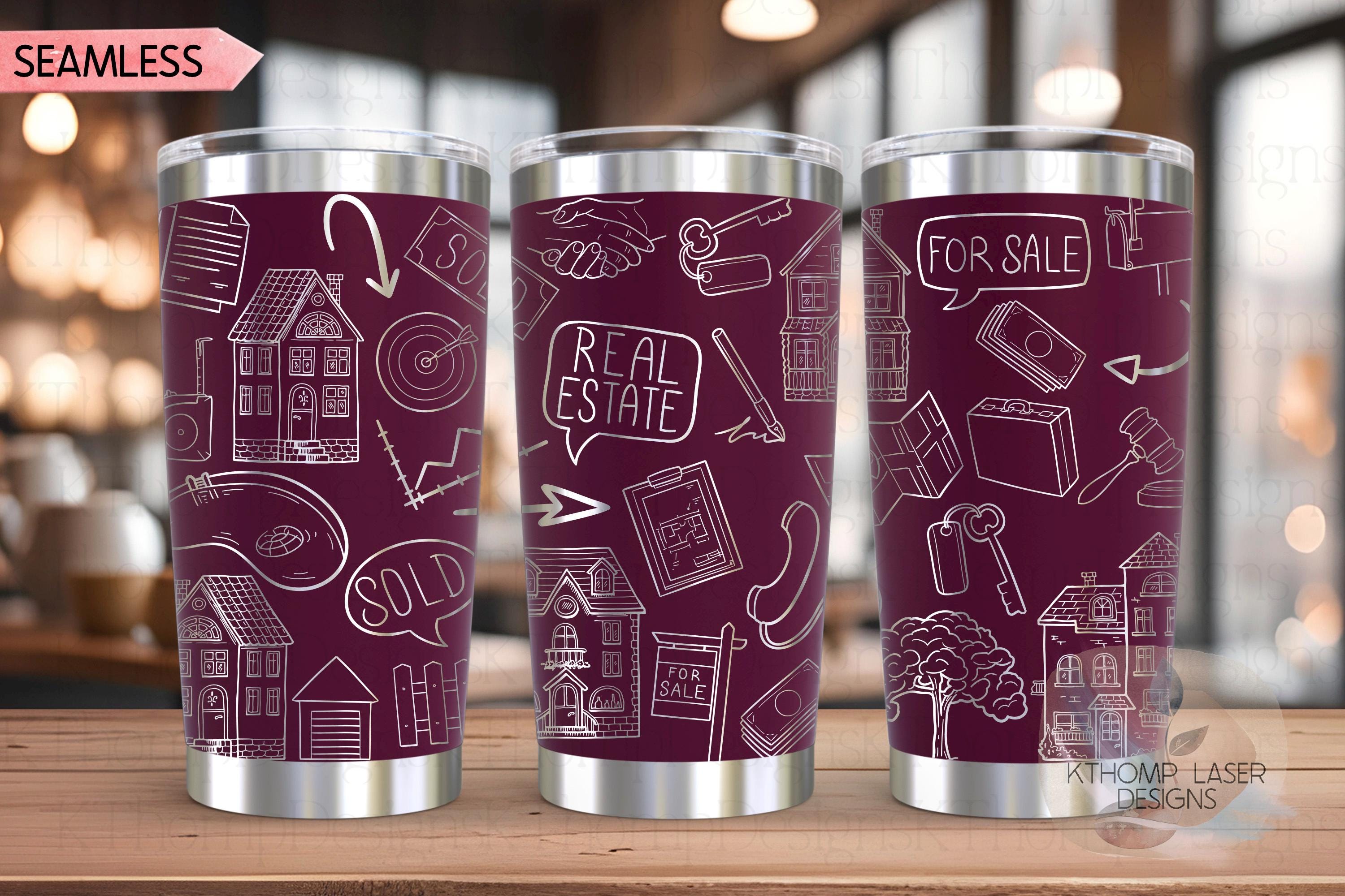 Real Estate Agent New Home Buying Tumbler Wrap SVG | 40oz Laser Engraving File | Rotary Ready Digital Design | Career Gift SVG
