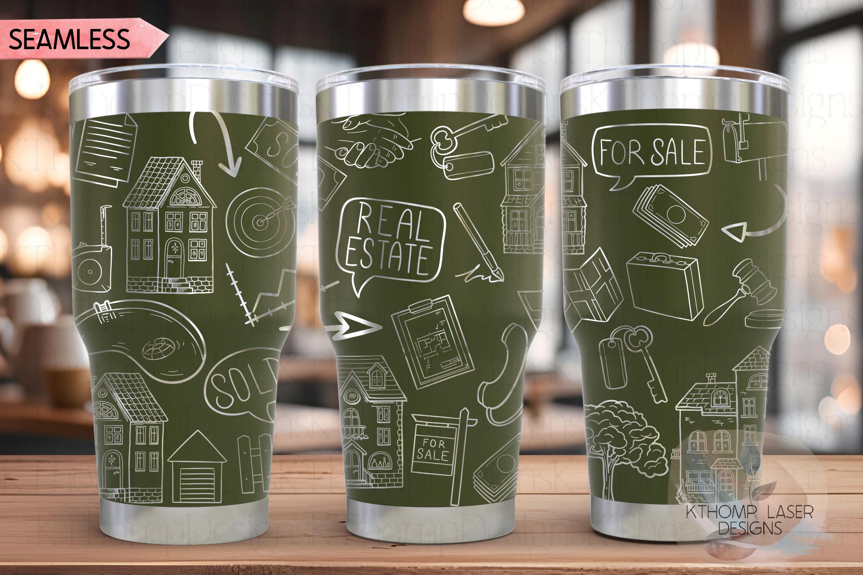 Real Estate Agent New Home Buying Tumbler Wrap SVG | 40oz Laser Engraving File | Rotary Ready Digital Design | Career Gift SVG