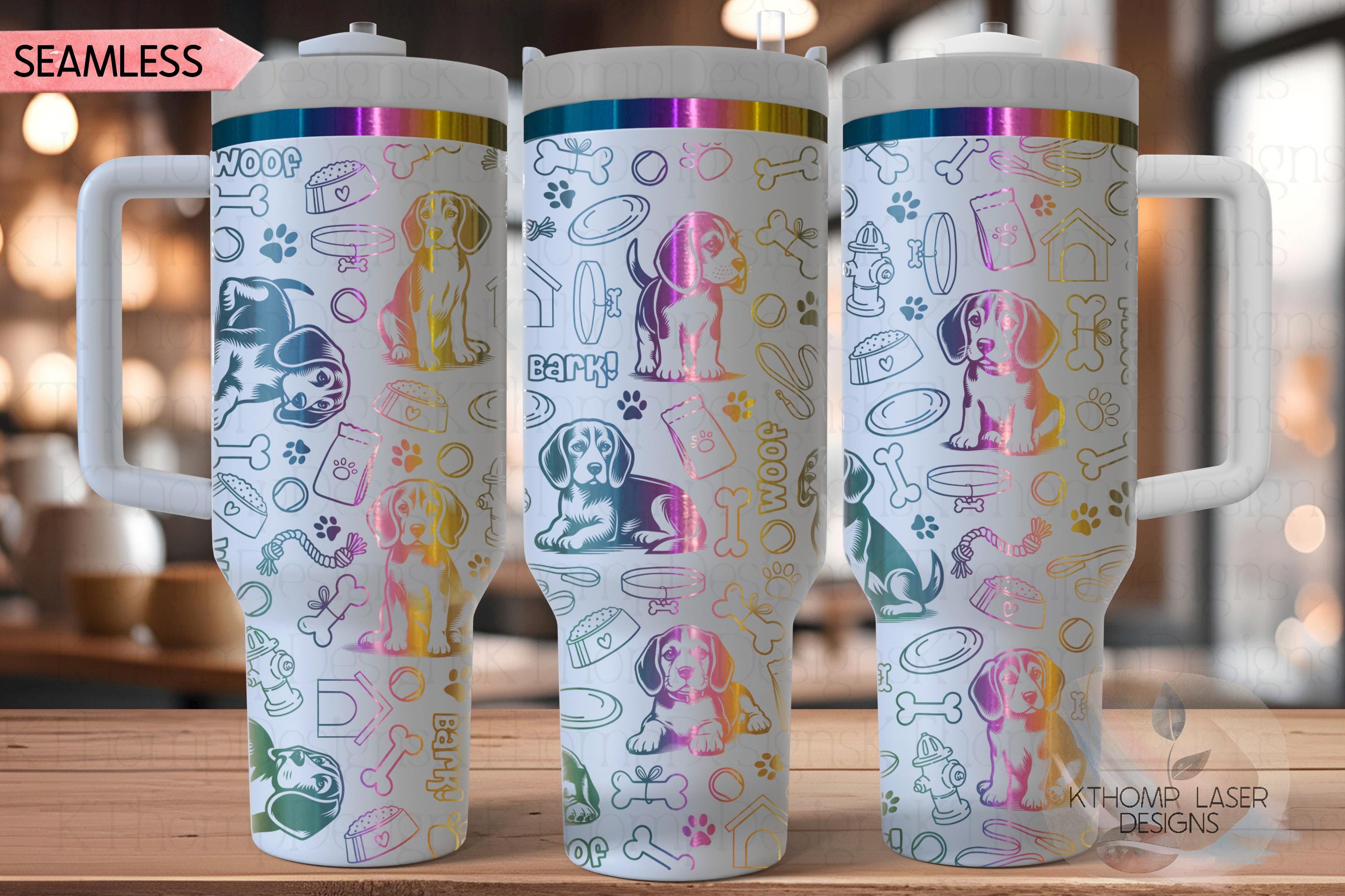 Beagle Tumbler Wrap SVG | 40oz Laser Engraving File | Rotary Engrave Digital Design | Dog Lover Gift