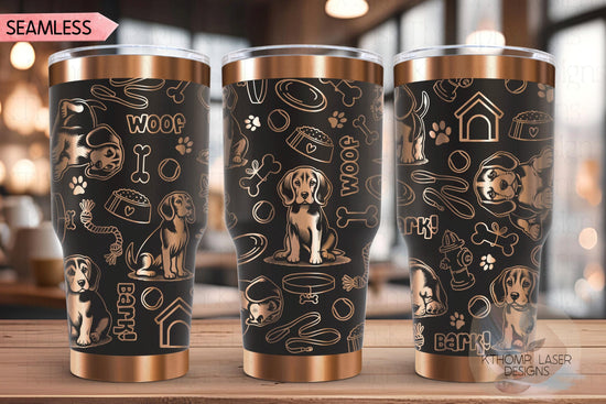 Beagle Tumbler Wrap SVG | 20oz and 30oz Laser Engraving File | Rotary Engrave Digital Design | Dog Lover Gift