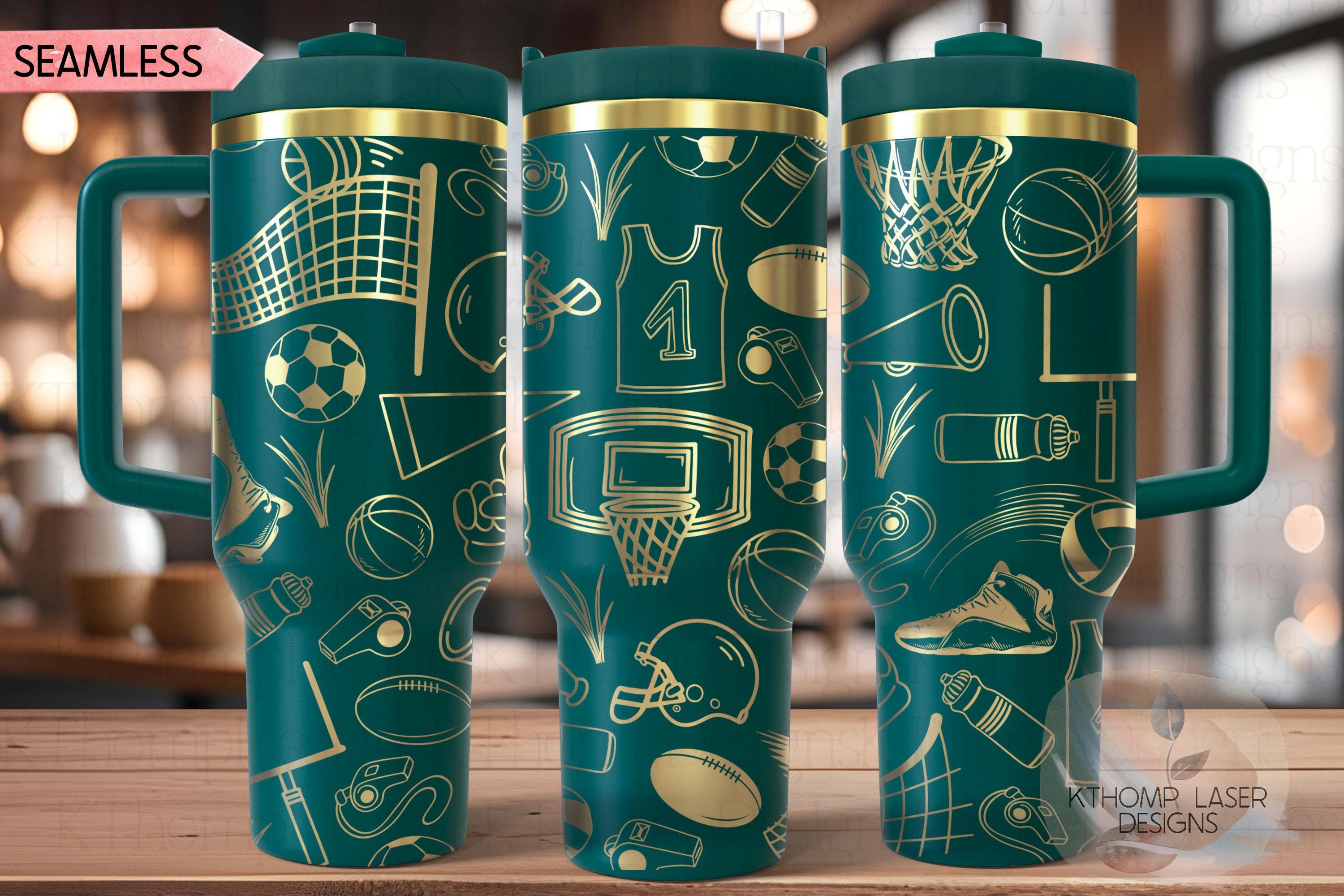 Sports Soccer Volleyball Rugby Basketball Tumbler Wrap SVG | 40oz Laser Engraving File | Rotary Ready Digital Design | Sports Fan SVG