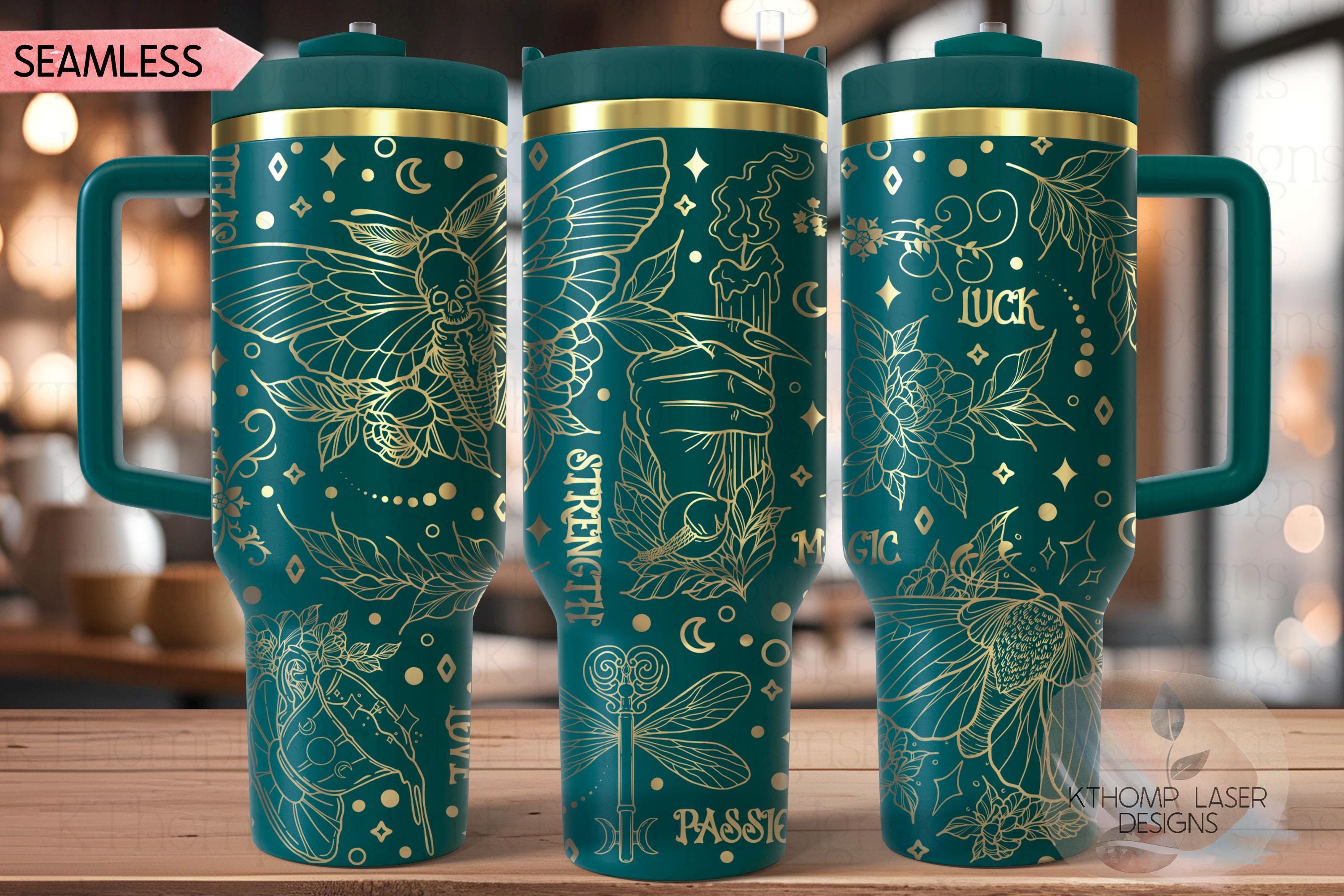 Witchy Vibes Potions & Spells Tumbler Wrap SVG | 40oz Laser Engraving File | Rotary Ready Digital Design | Zodiac Boho SVG