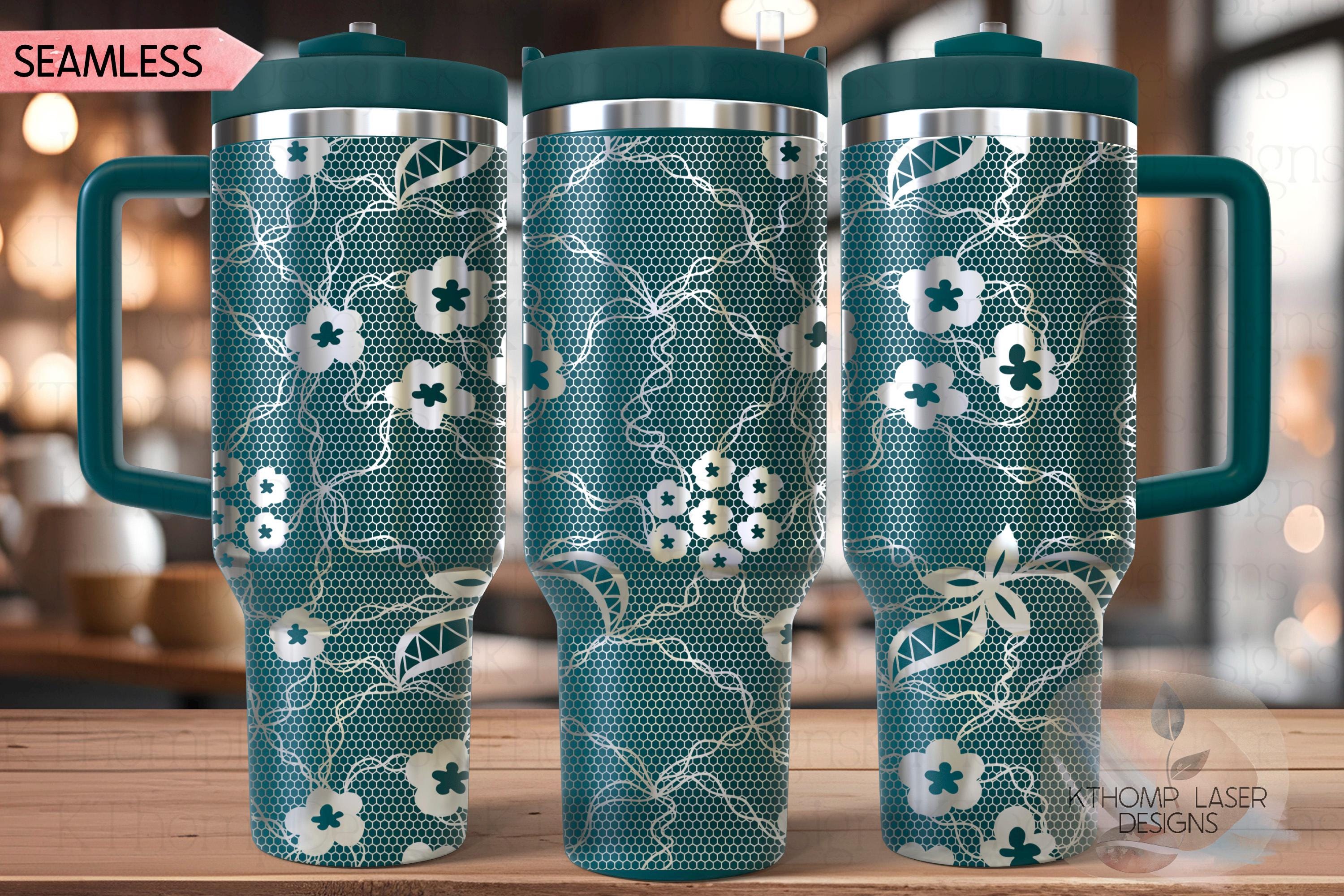 Sexy Lace Pattern Tumbler Wrap SVG | 40oz Laser Engraving File | Rotary Ready Digital Background SVG