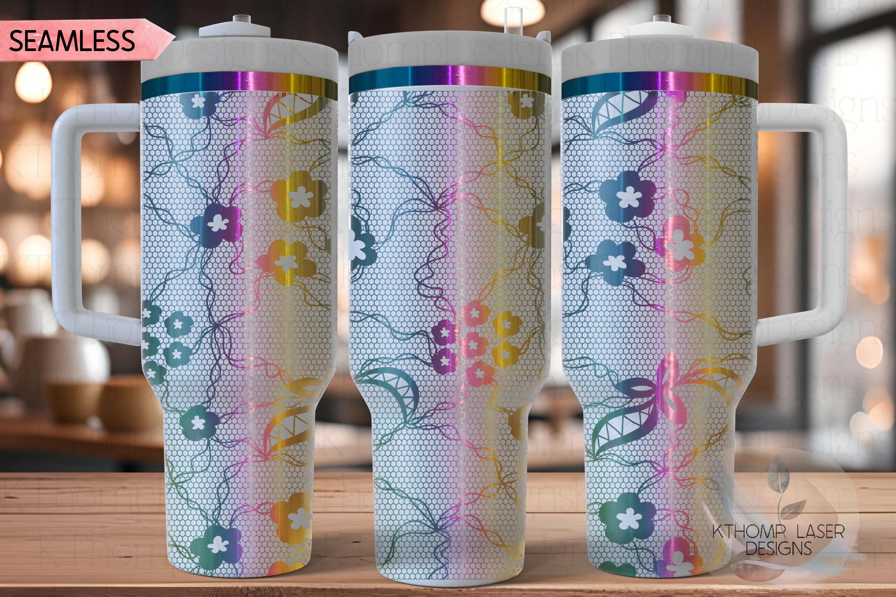 Sexy Lace Pattern Tumbler Wrap SVG | 40oz Laser Engraving File | Rotary Ready Digital Background SVG