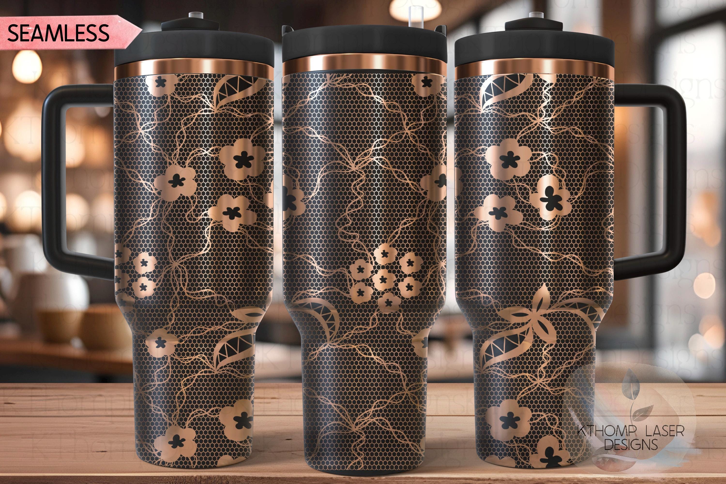 Sexy Lace Pattern Tumbler Wrap SVG | 40oz Laser Engraving File | Rotary Ready Digital Background SVG
