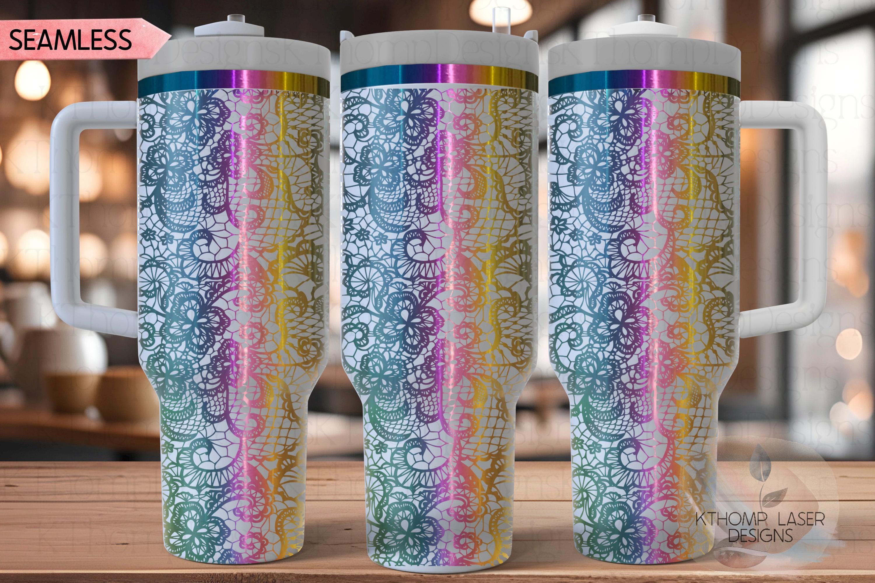 Sexy Lace 2 Pattern Tumbler Wrap SVG | 40oz Laser Engraving File | Rotary Ready Digital Background SVG