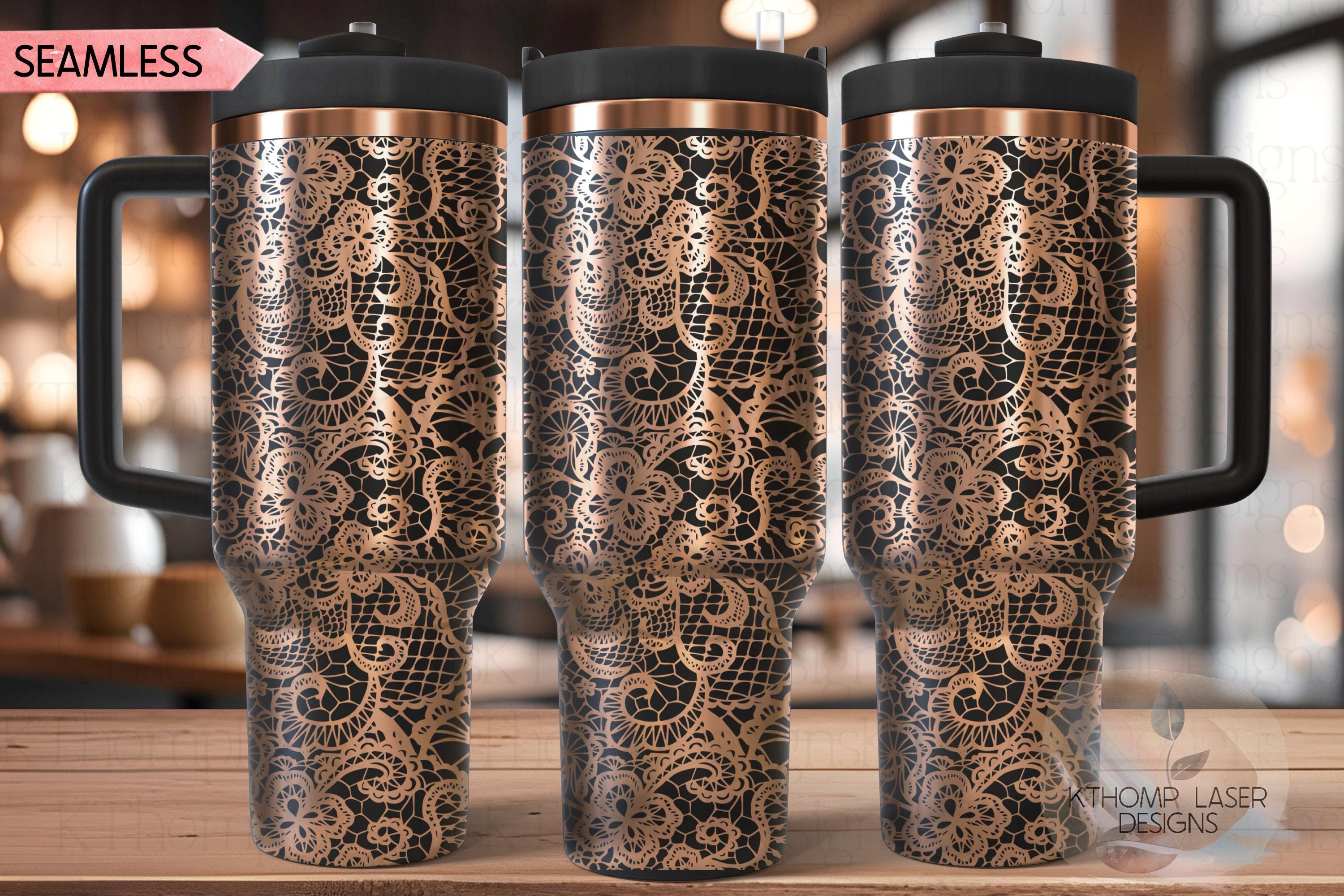 Sexy Lace 2 Pattern Tumbler Wrap SVG | 40oz Laser Engraving File | Rotary Ready Digital Background SVG