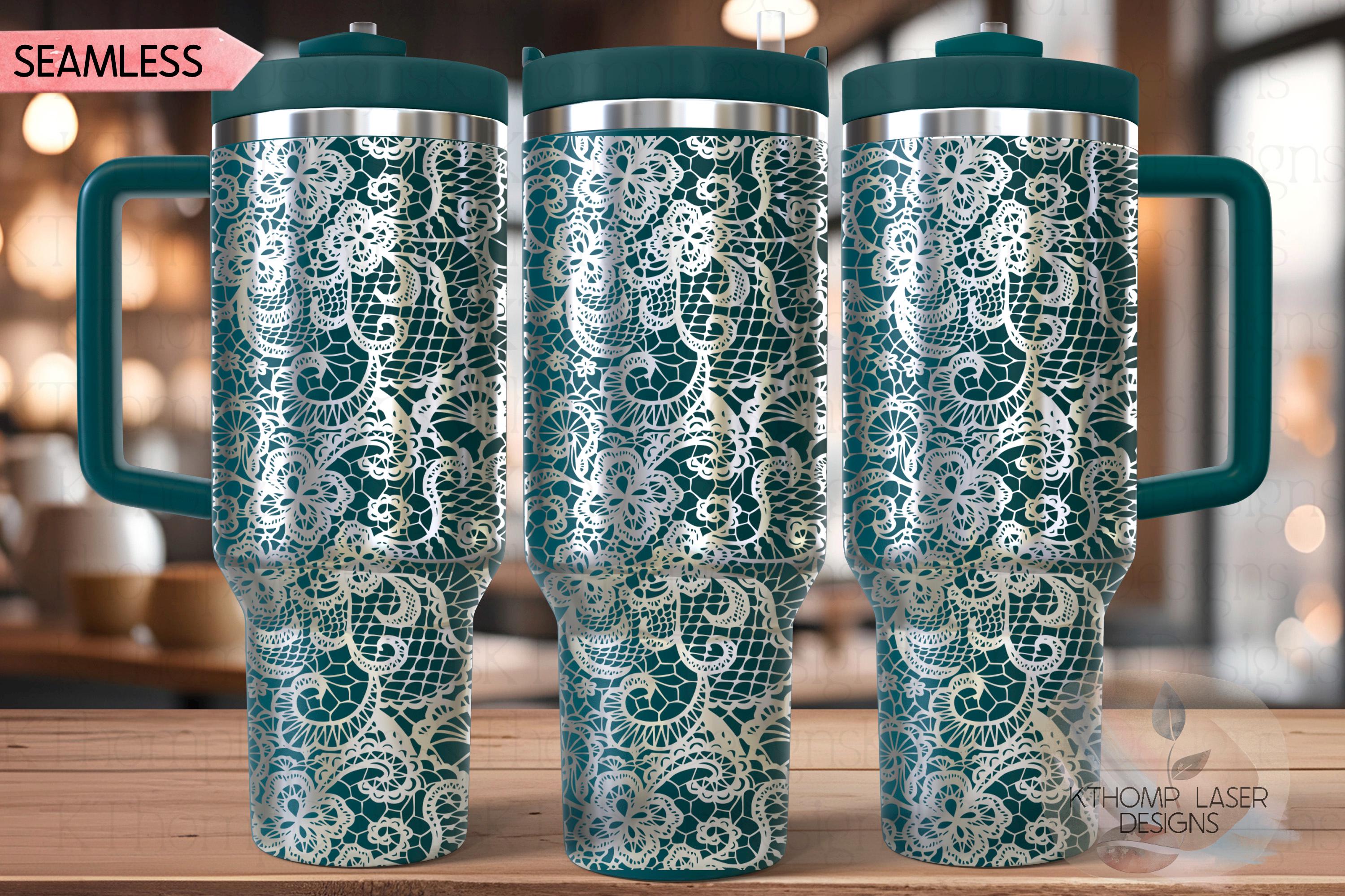 Sexy Lace 2 Pattern Tumbler Wrap SVG | 40oz Laser Engraving File | Rotary Ready Digital Background SVG