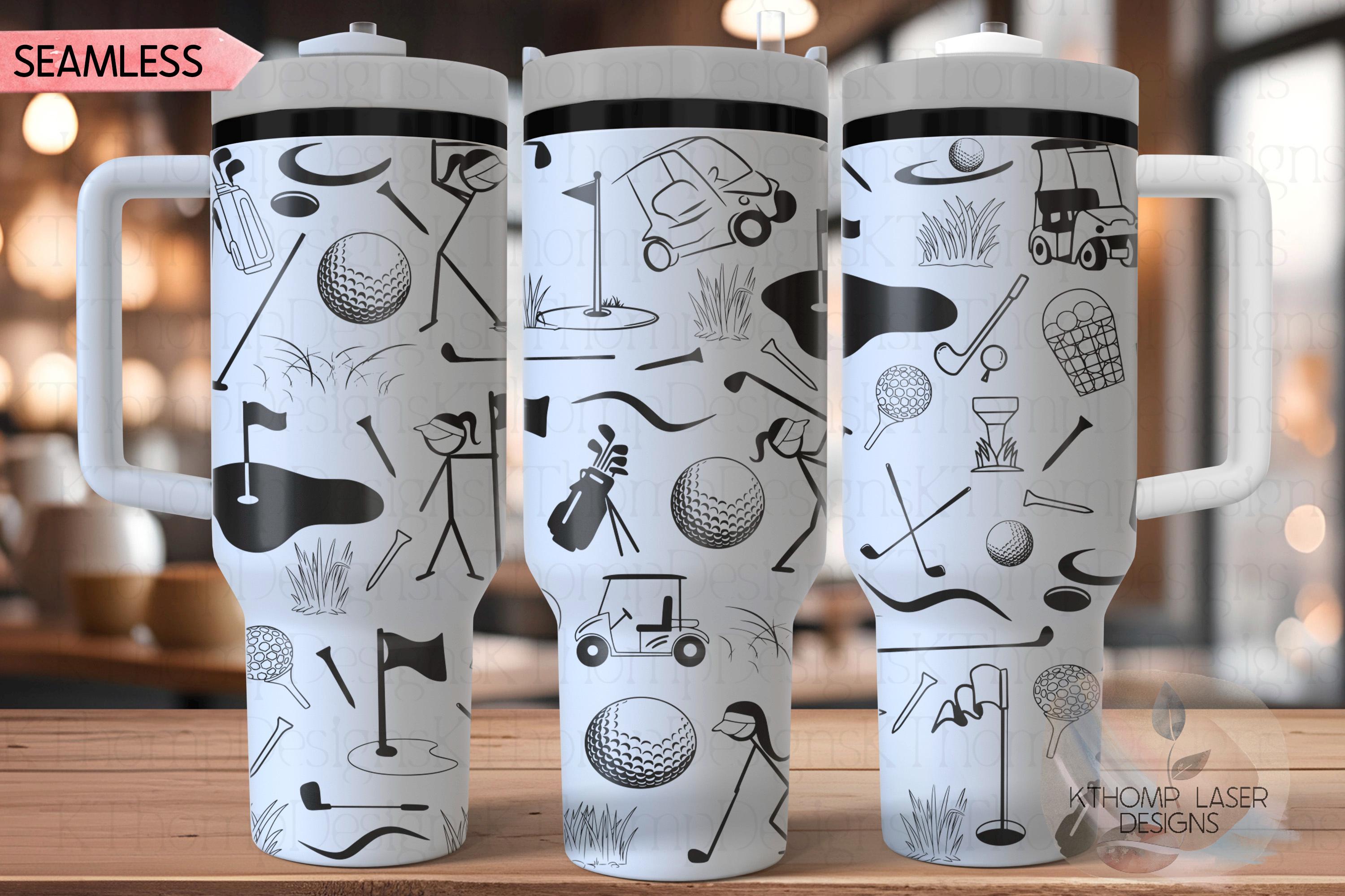 Golf Doodles Female Golfer Tumbler Wrap SVG | 40oz Laser Engraving File | Rotary Ready Digital Design | Sports Fan SVG