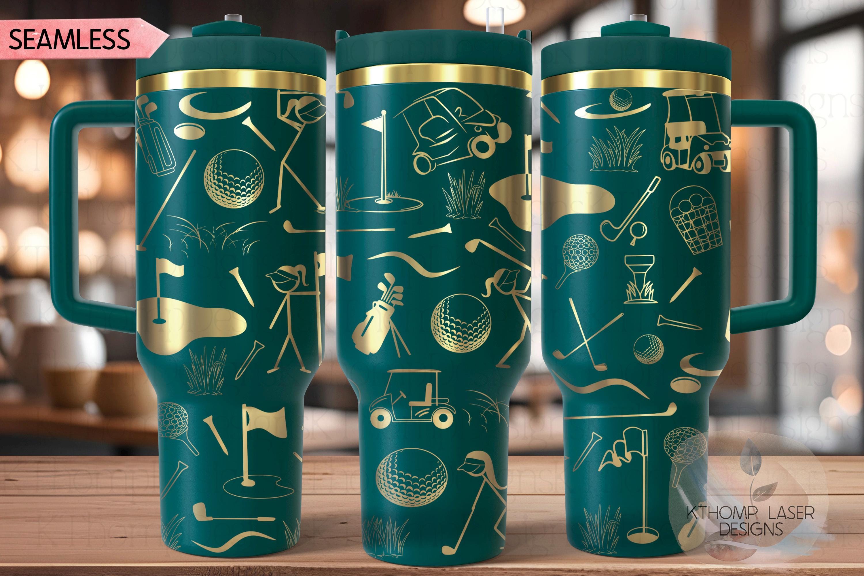 Golf Doodles Female Golfer Tumbler Wrap SVG | 40oz Laser Engraving File | Rotary Ready Digital Design | Sports Fan SVG