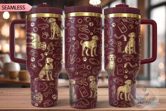 Labrador Retriever Tumbler Wrap SVG | 40oz Laser Engraving File | Rotary Engrave Digital Design | Dog Lover Gift