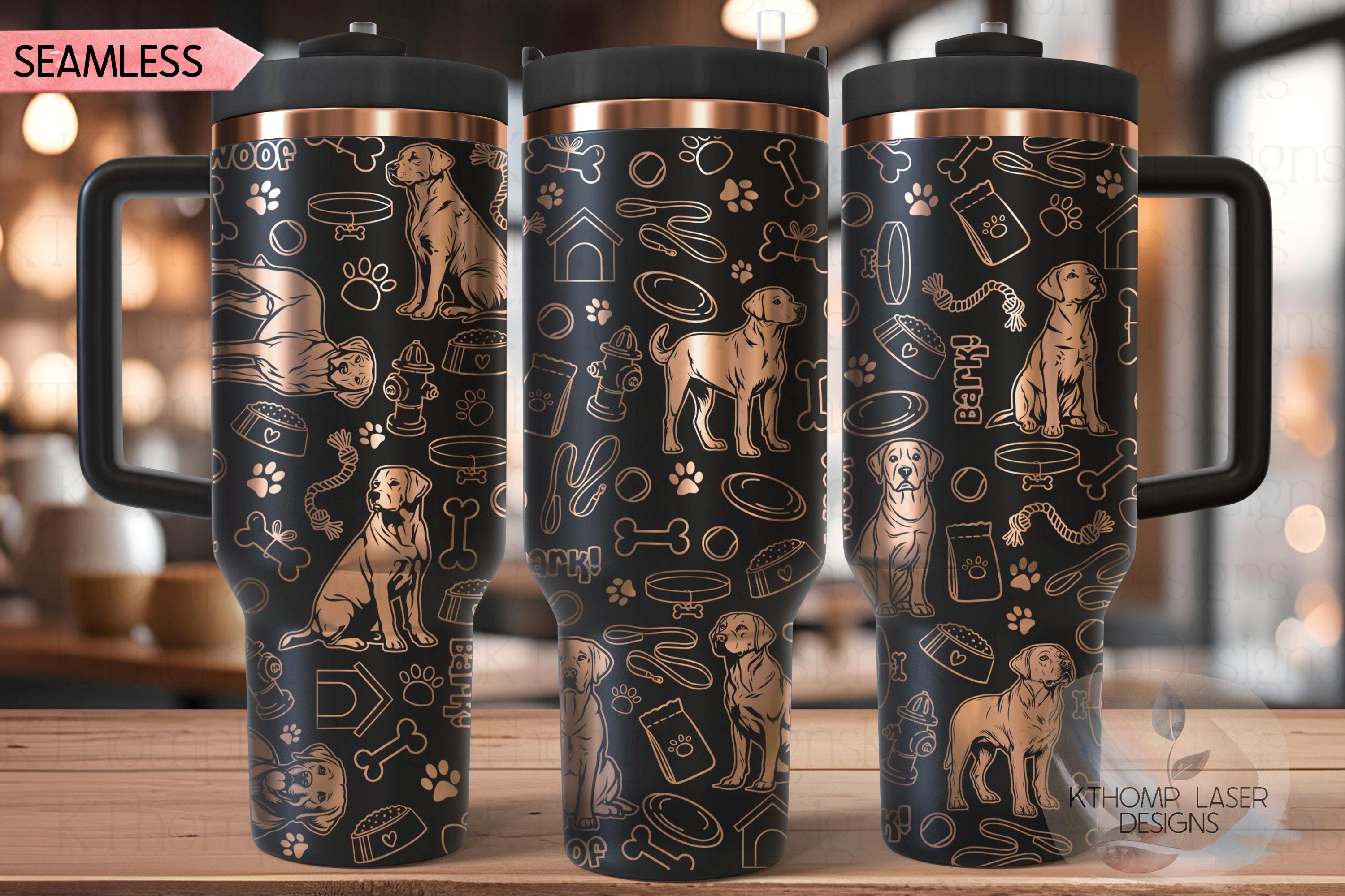 Labrador Retriever Tumbler Wrap SVG | 40oz Laser Engraving File | Rotary Engrave Digital Design | Dog Lover Gift