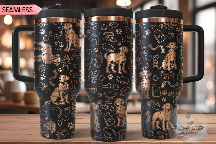Labrador Retriever Tumbler Wrap SVG | 40oz Laser Engraving File | Rotary Engrave Digital Design | Dog Lover Gift