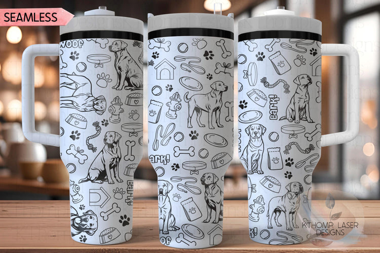 Labrador Retriever Tumbler Wrap SVG | 40oz Laser Engraving File | Rotary Engrave Digital Design | Dog Lover Gift