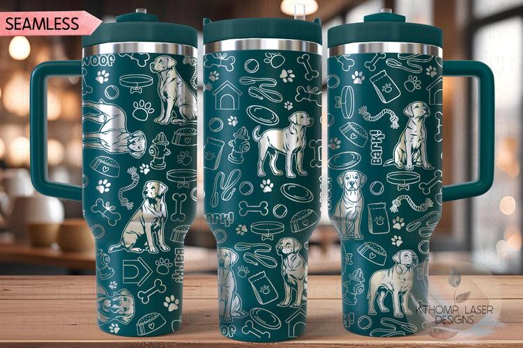 Labrador Retriever Tumbler Wrap SVG | 40oz Laser Engraving File | Rotary Engrave Digital Design | Dog Lover Gift