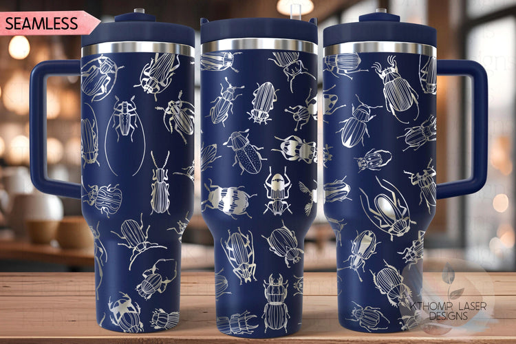 Bugs Creepy Crawlers Tumbler Wrap SVG | 40oz Laser Engraving File | Rotary Ready Digital Design | Exotic Animal SVG