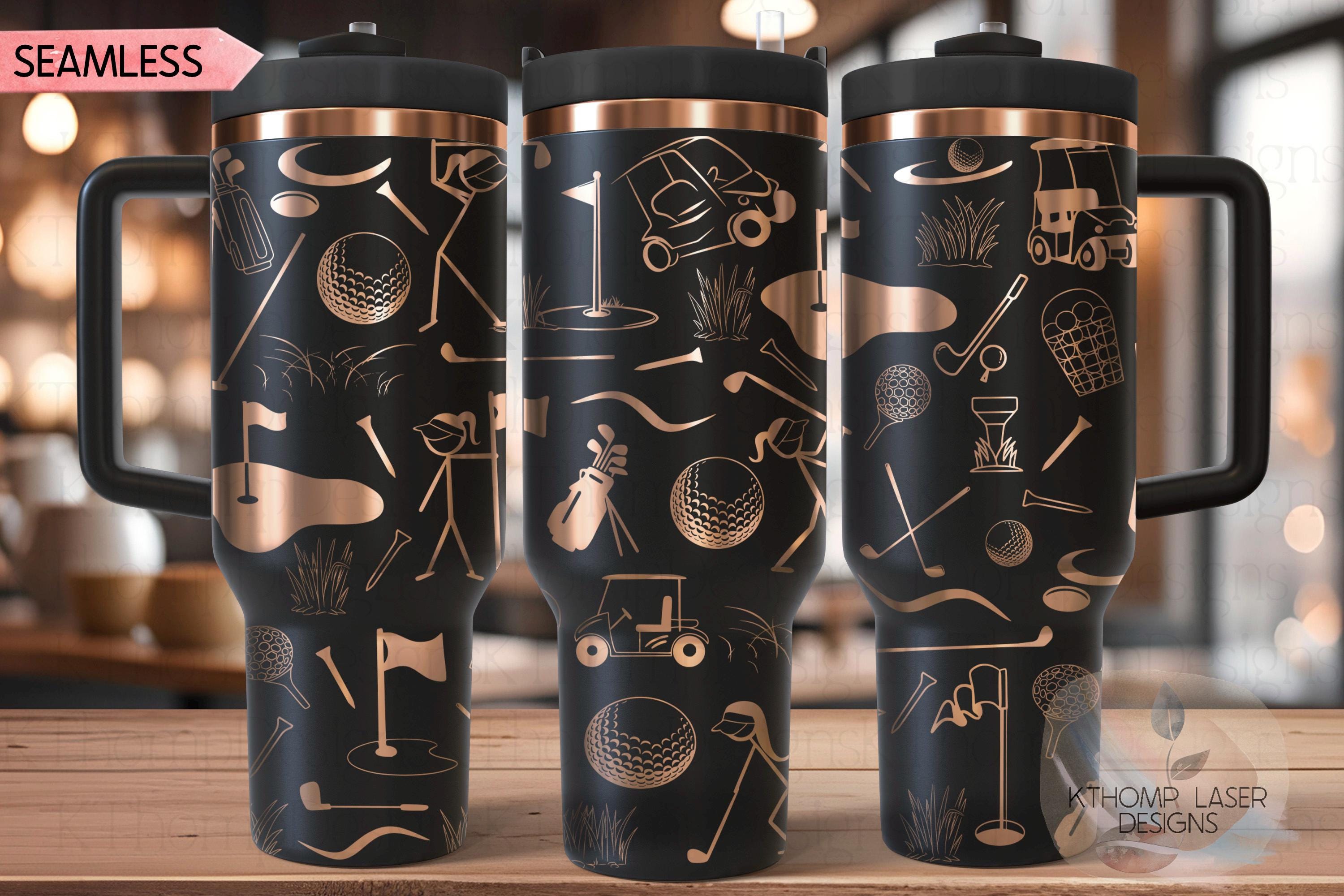 Golf Doodles Female Golfer Tumbler Wrap SVG | 40oz Laser Engraving File | Rotary Ready Digital Design | Sports Fan SVG