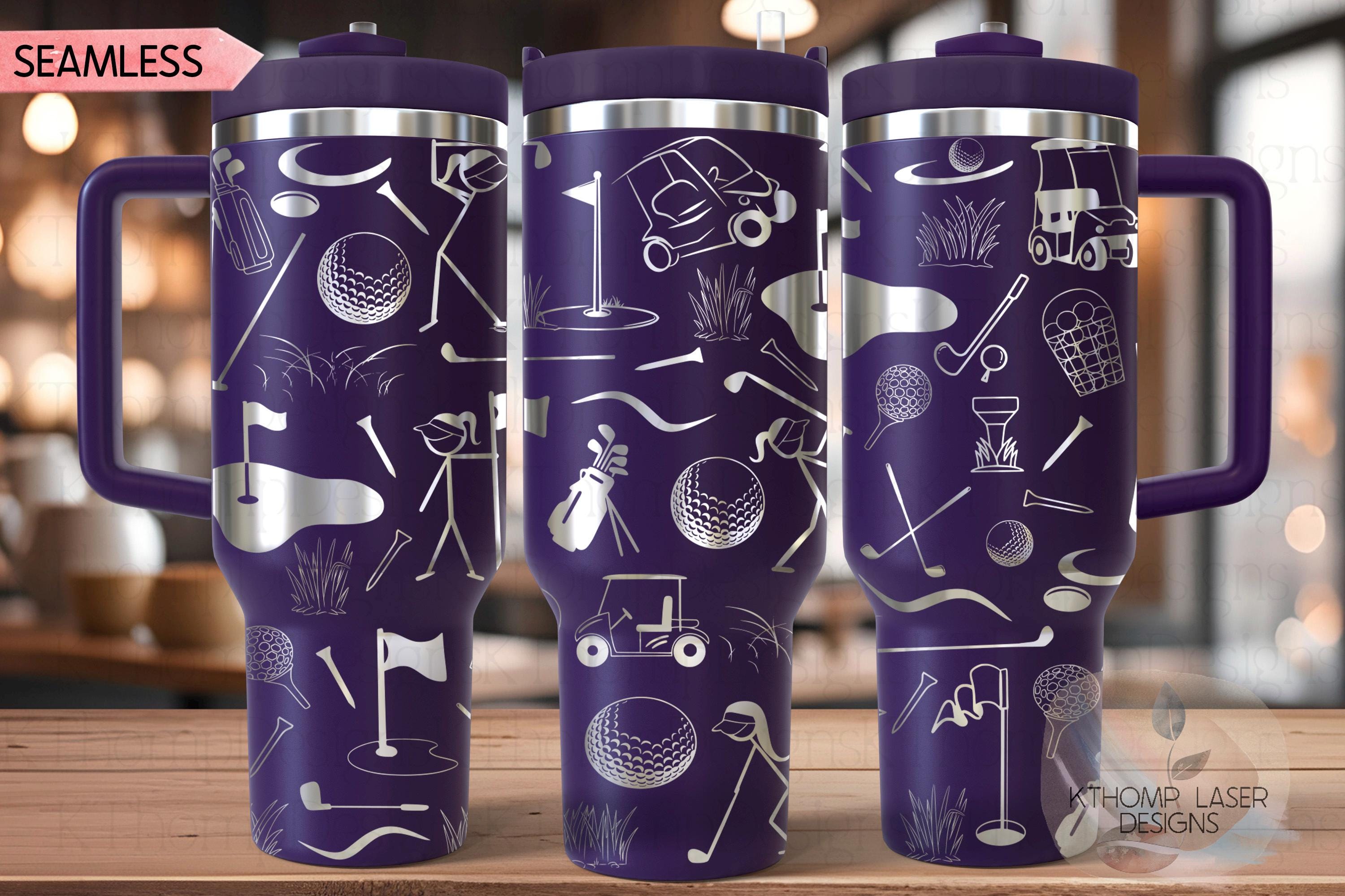 Golf Doodles Female Golfer Tumbler Wrap SVG | 40oz Laser Engraving File | Rotary Ready Digital Design | Sports Fan SVG
