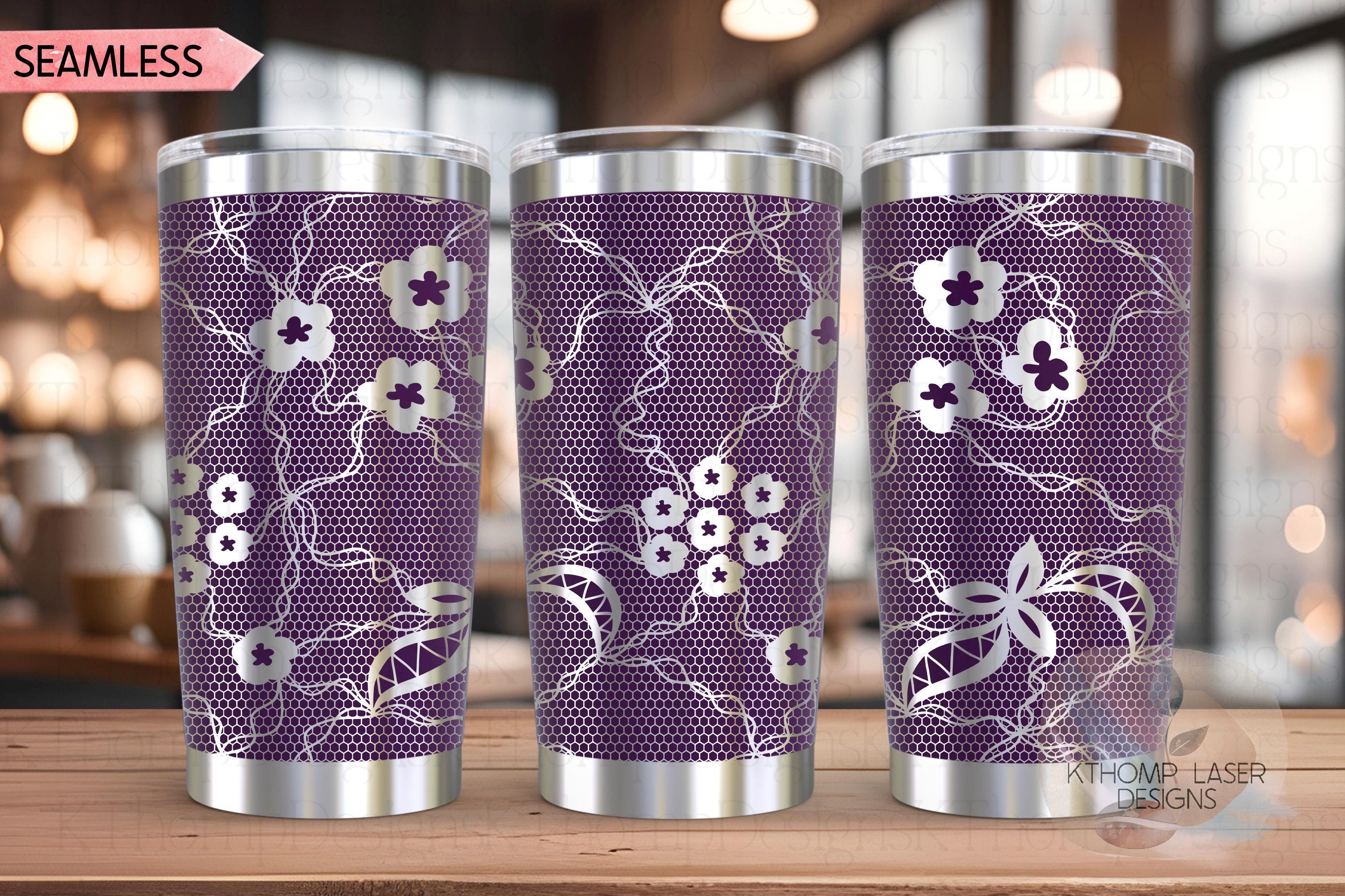 Sexy Lace Pattern Tumbler Wrap SVG | 20oz and 30oz Laser Engraving File | Rotary Ready Digital Background SVG