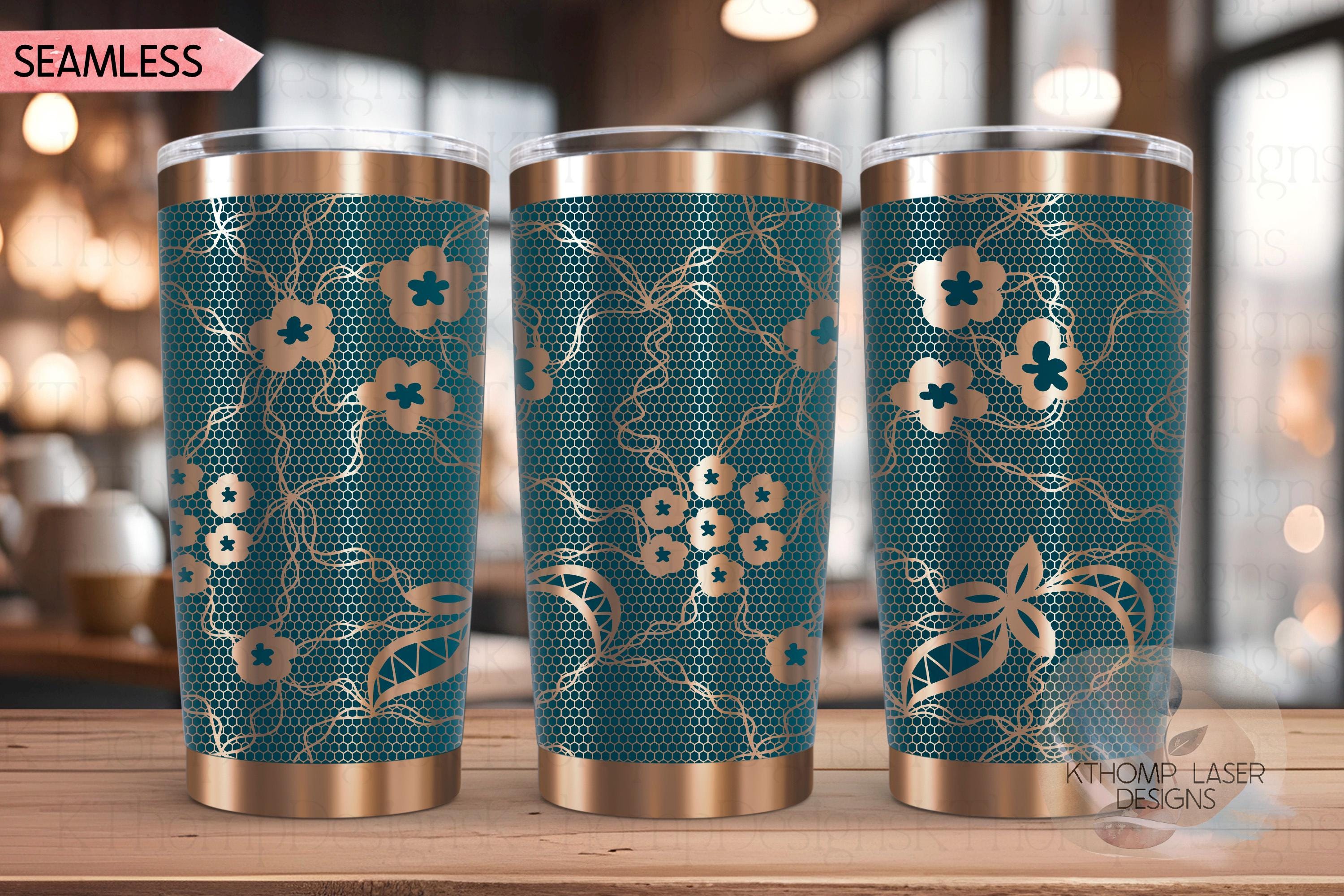 Sexy Lace Pattern Tumbler Wrap SVG | 20oz and 30oz Laser Engraving File | Rotary Ready Digital Background SVG