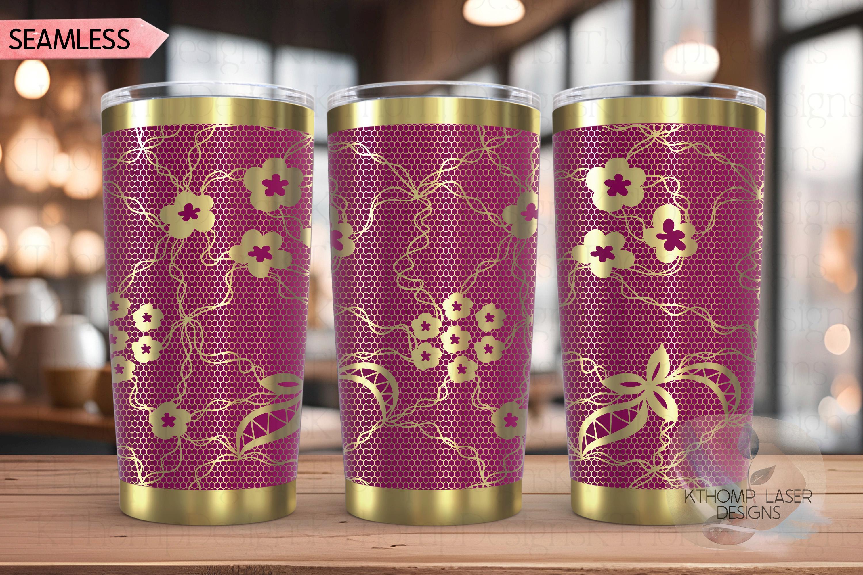Sexy Lace Pattern Tumbler Wrap SVG | 20oz and 30oz Laser Engraving File | Rotary Ready Digital Background SVG