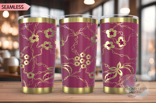 Sexy Lace Pattern Tumbler Wrap SVG | 20oz and 30oz Laser Engraving File | Rotary Ready Digital Background SVG