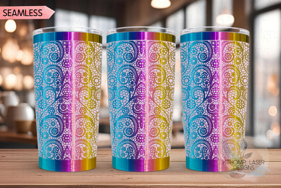 Beautiful Lace Pattern Tumbler Wrap SVG | 20oz and 30oz Laser Engraving File | Rotary Ready Digital Background SVG