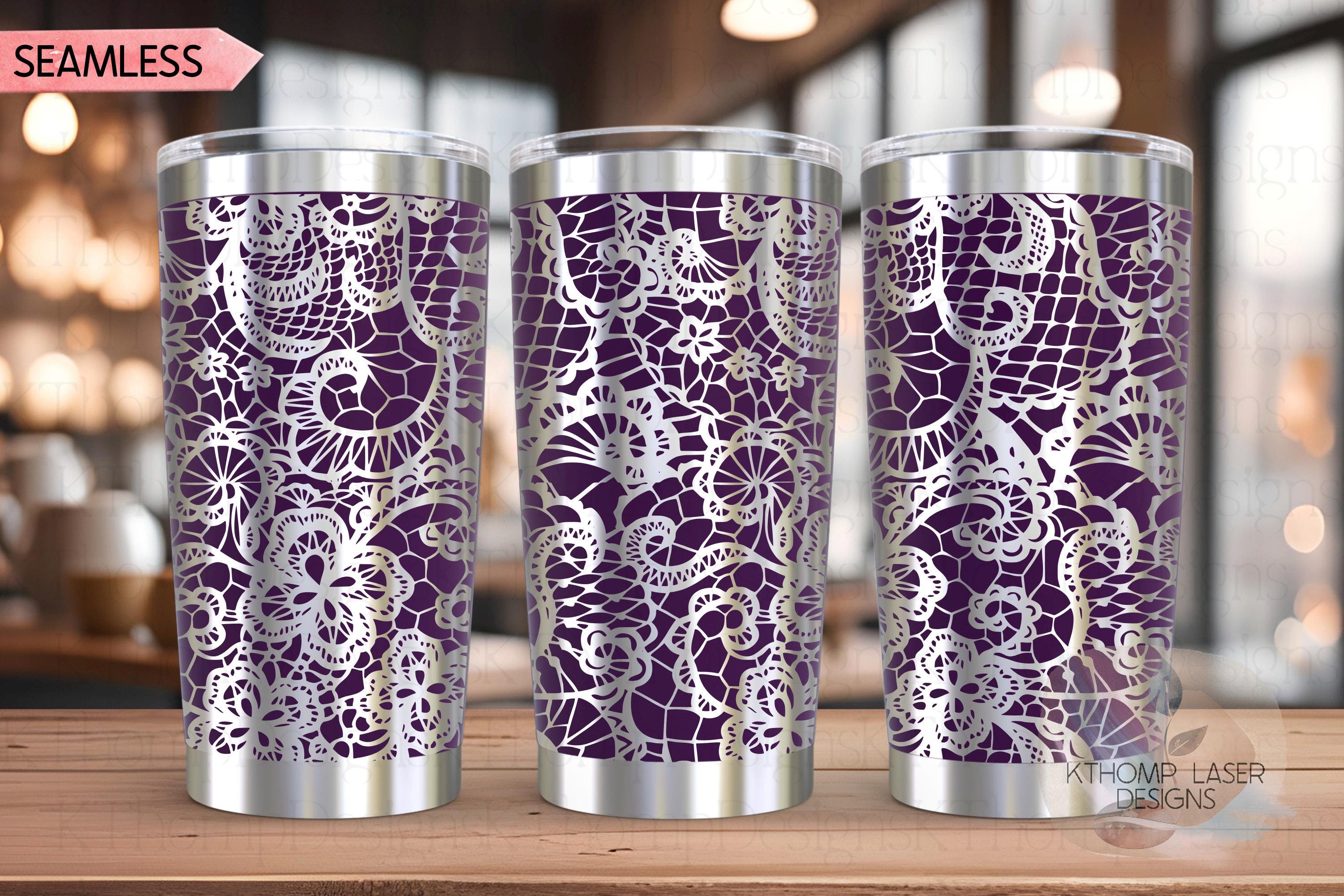 Sexy Lace 2 Pattern Tumbler Wrap SVG | 20oz and 30oz Laser Engraving File | Rotary Ready Digital Background SVG