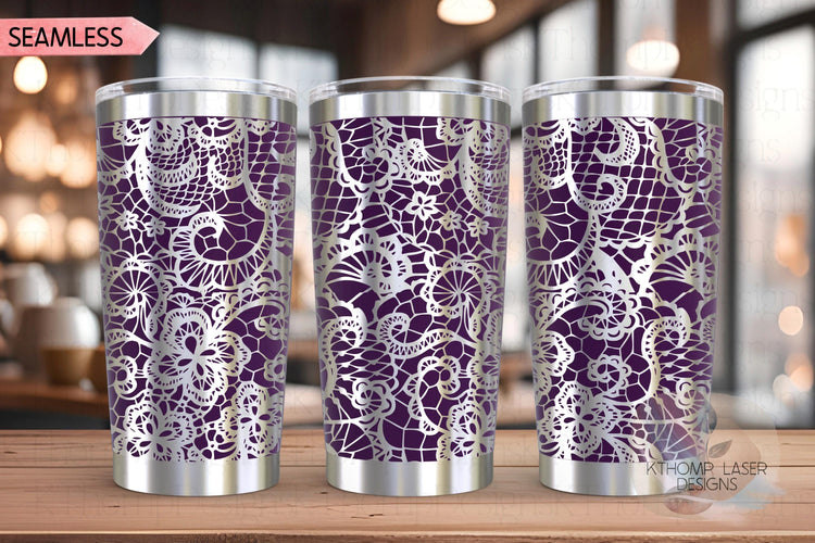 Sexy Lace 2 Pattern Tumbler Wrap SVG | 20oz and 30oz Laser Engraving File | Rotary Ready Digital Background SVG