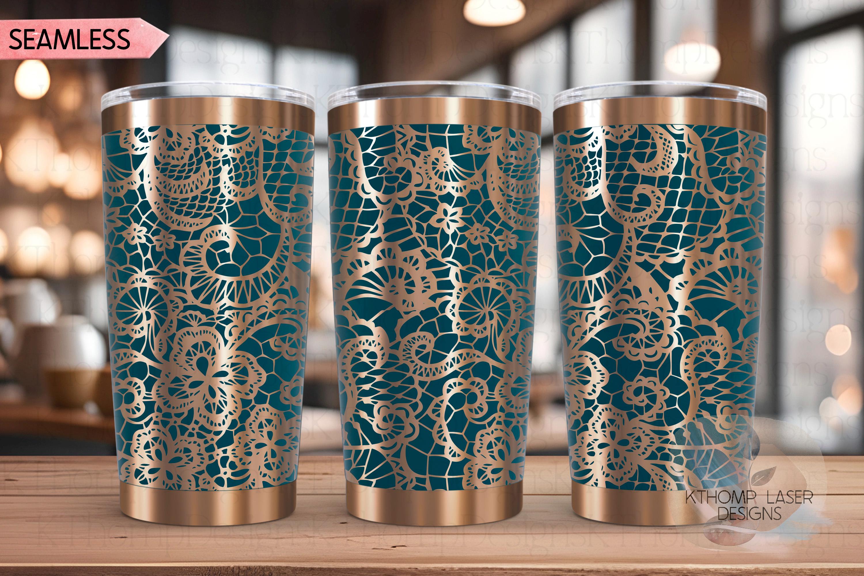 Sexy Lace 2 Pattern Tumbler Wrap SVG | 20oz and 30oz Laser Engraving File | Rotary Ready Digital Background SVG