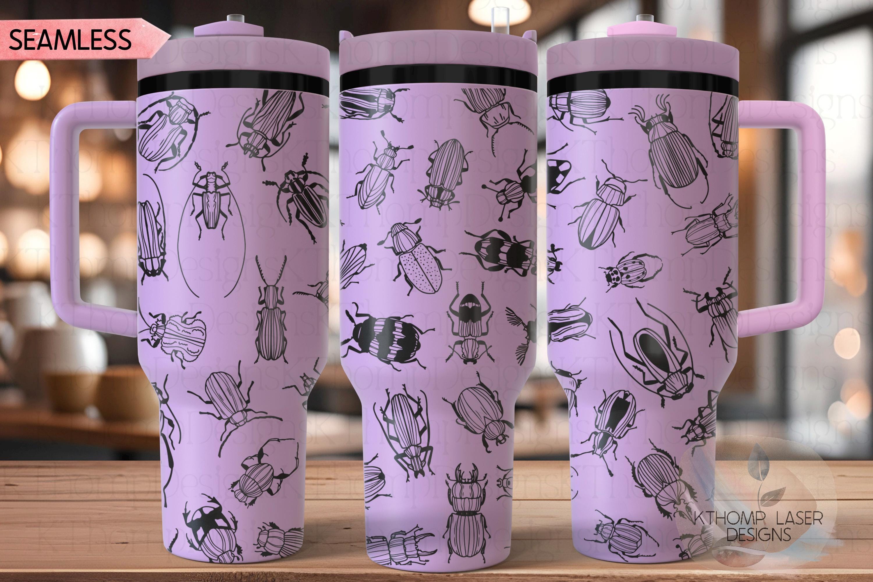 Bugs Creepy Crawlers Tumbler Wrap SVG | 40oz Laser Engraving File | Rotary Ready Digital Design | Exotic Animal SVG