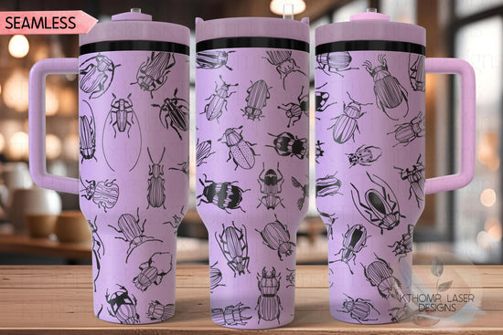 Bugs Creepy Crawlers Tumbler Wrap SVG | 40oz Laser Engraving File | Rotary Ready Digital Design | Exotic Animal SVG