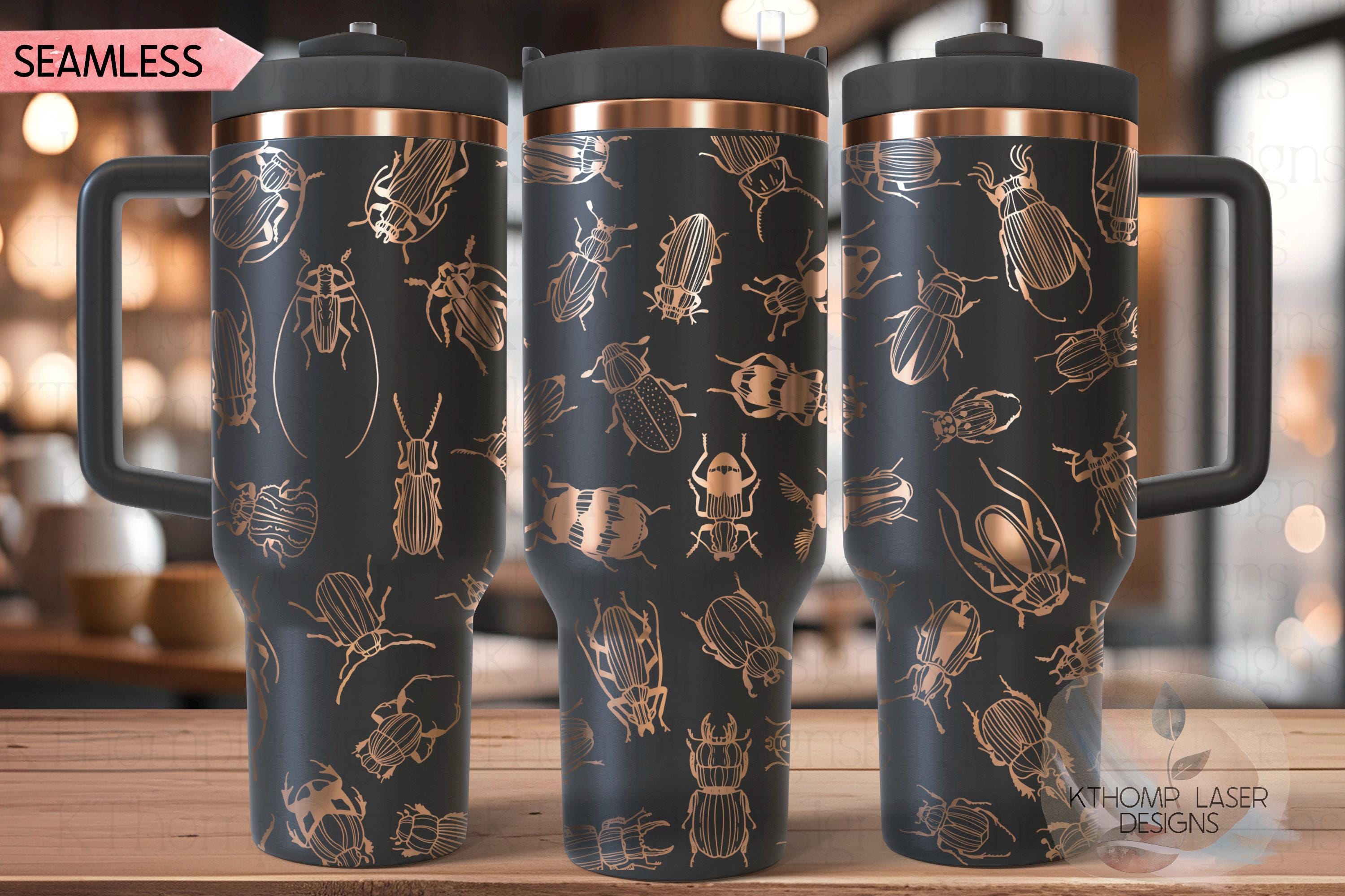 Bugs Creepy Crawlers Tumbler Wrap SVG | 40oz Laser Engraving File | Rotary Ready Digital Design | Exotic Animal SVG