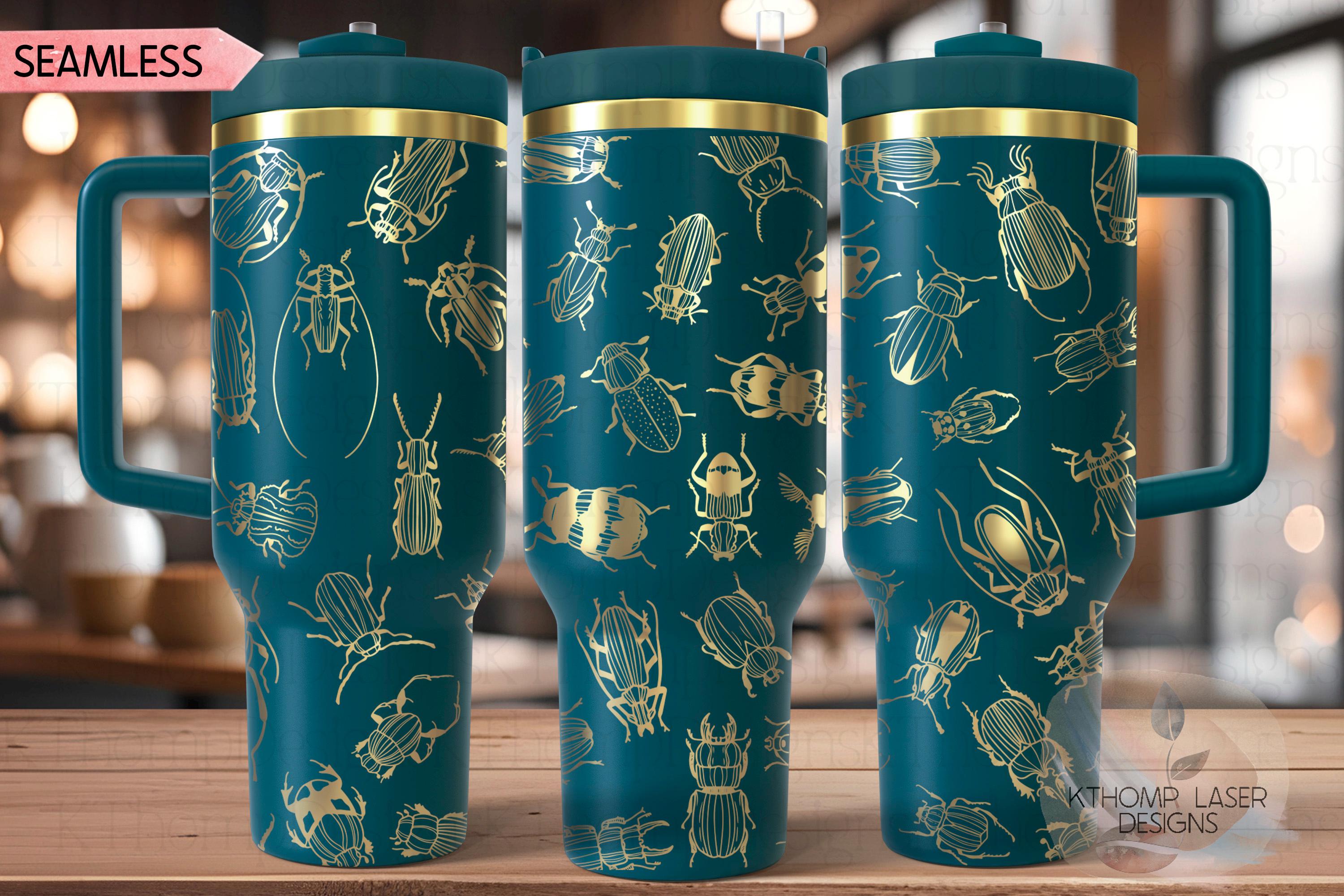 Bugs Creepy Crawlers Tumbler Wrap SVG | 40oz Laser Engraving File | Rotary Ready Digital Design | Exotic Animal SVG