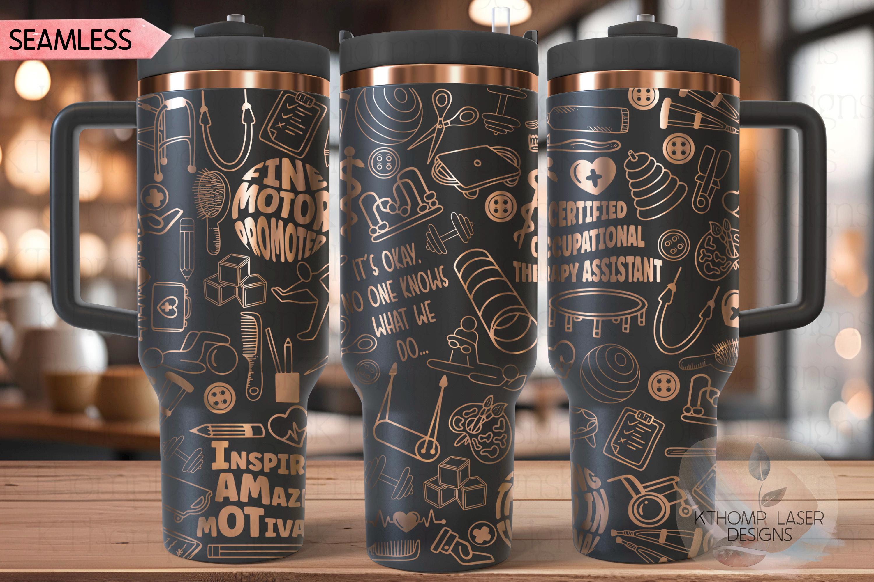 Certified OT Assistant Tumbler Wrap SVG | 40oz Laser Engraving File | Rotary Ready Digital Design | Career Gift SVG