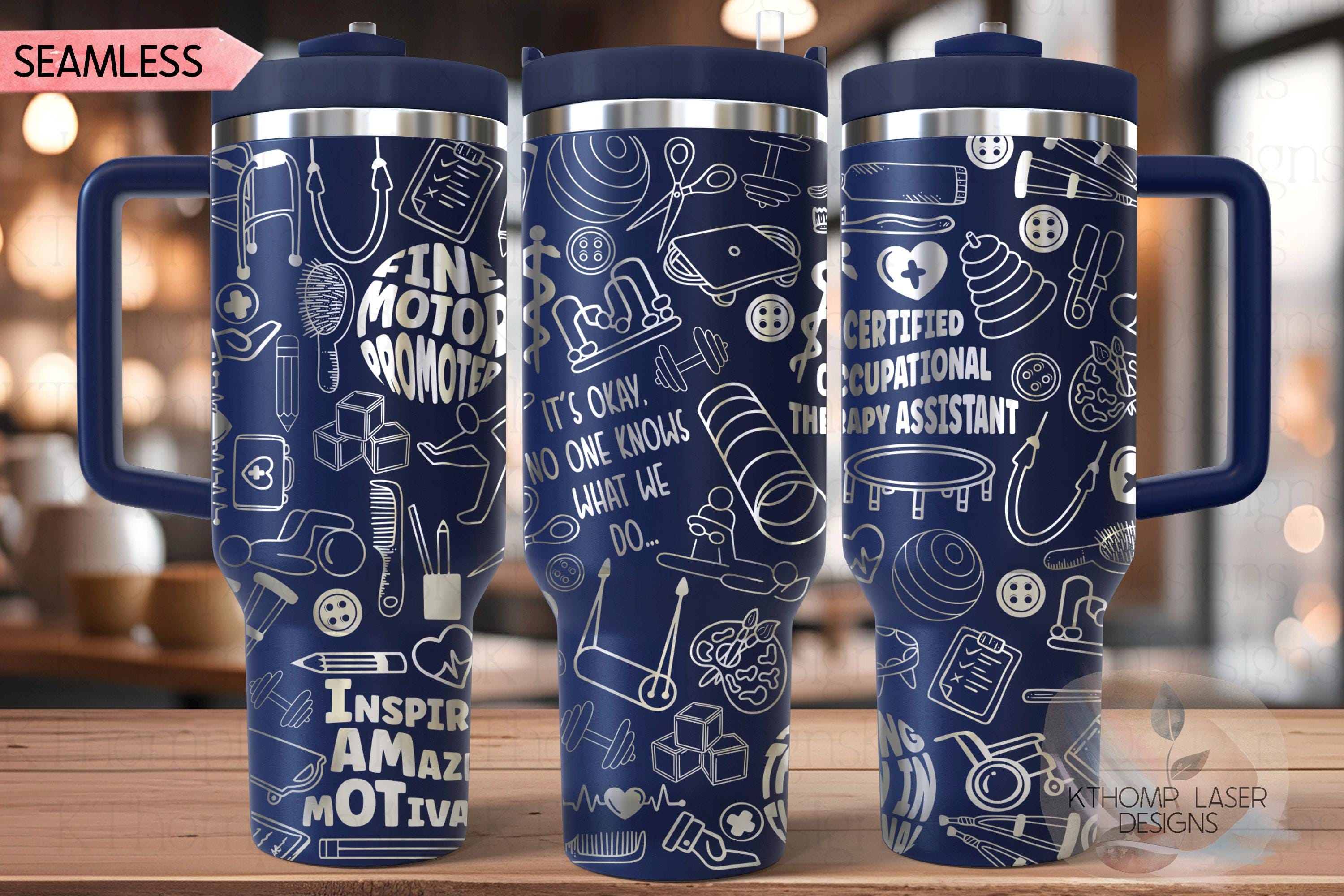 Certified OT Assistant Tumbler Wrap SVG | 40oz Laser Engraving File | Rotary Ready Digital Design | Career Gift SVG