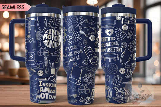 Certified OT Assistant Tumbler Wrap SVG | 40oz Laser Engraving File | Rotary Ready Digital Design | Career Gift SVG