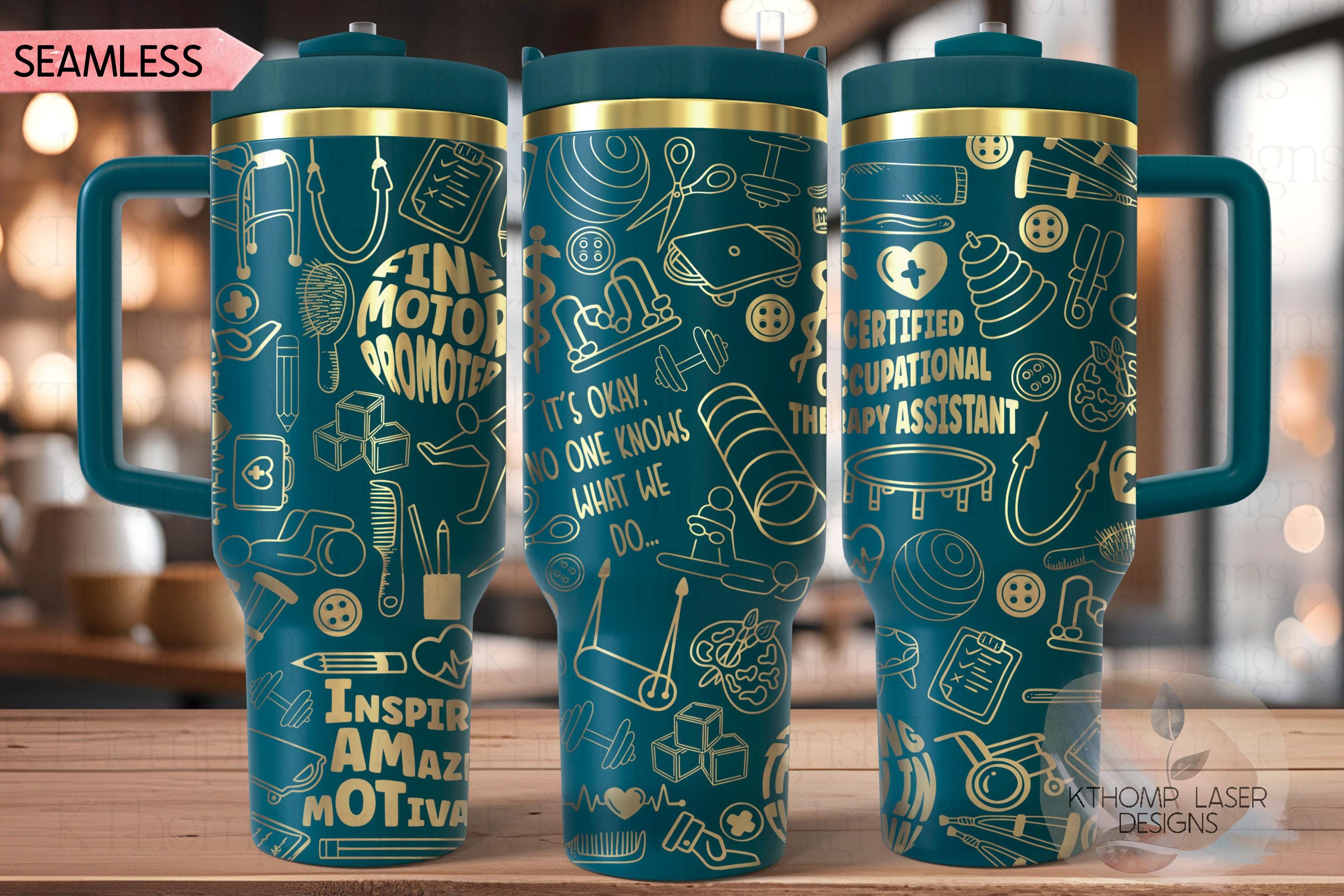 Certified OT Assistant Tumbler Wrap SVG | 40oz Laser Engraving File | Rotary Ready Digital Design | Career Gift SVG