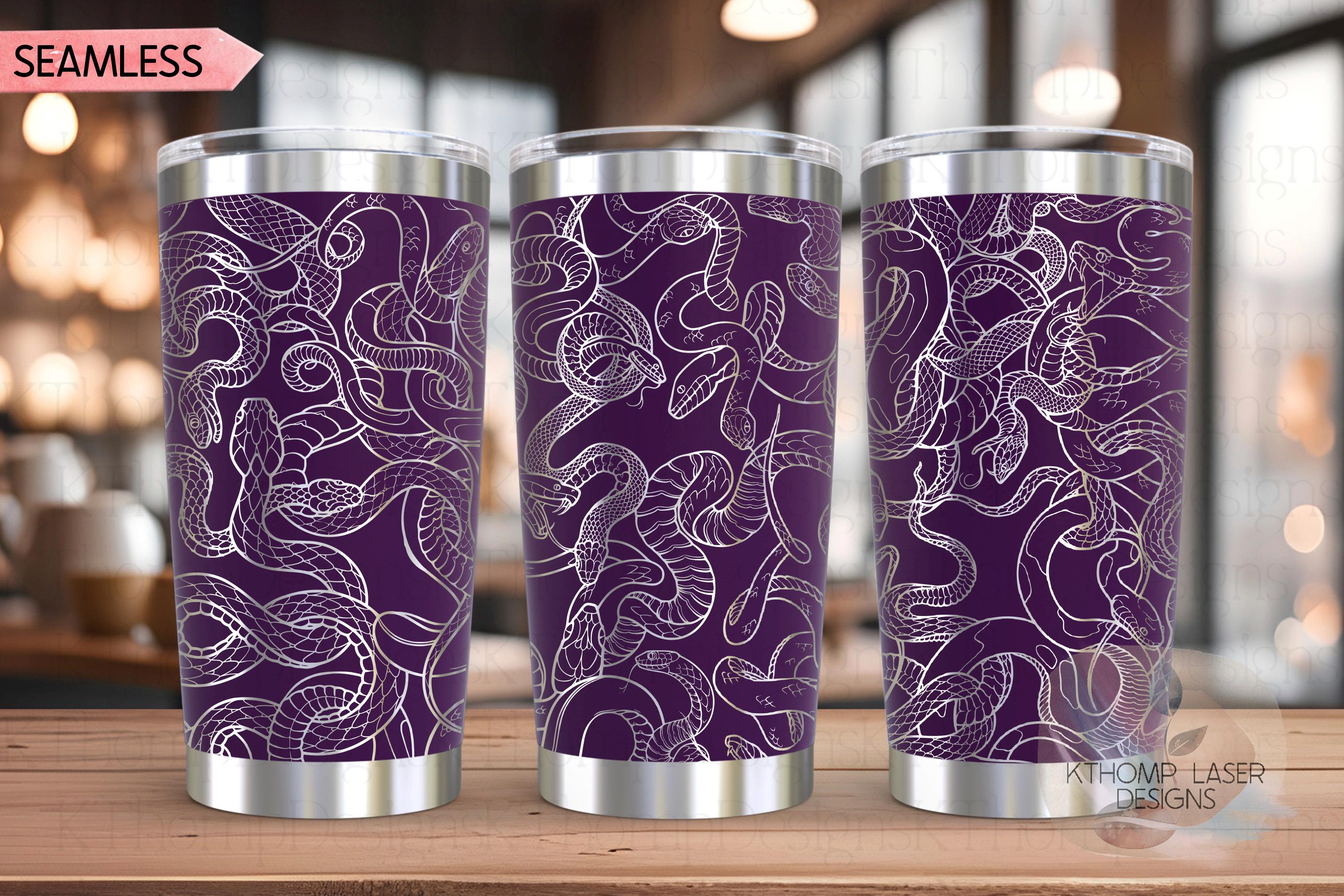 Snakes Snakes and More Snakes Tumbler Wrap SVG | 20oz and 30oz Laser Engraving File | Rotary Ready Digital Design | Jungle Theme SVG
