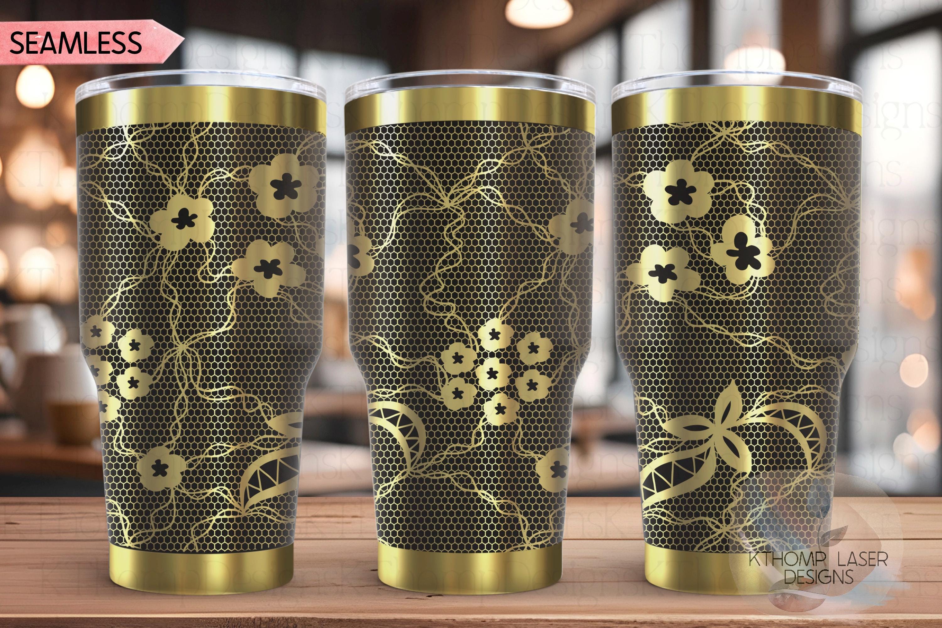 Sexy Lace Pattern Tumbler Wrap SVG | 20oz and 30oz Laser Engraving File | Rotary Ready Digital Background SVG
