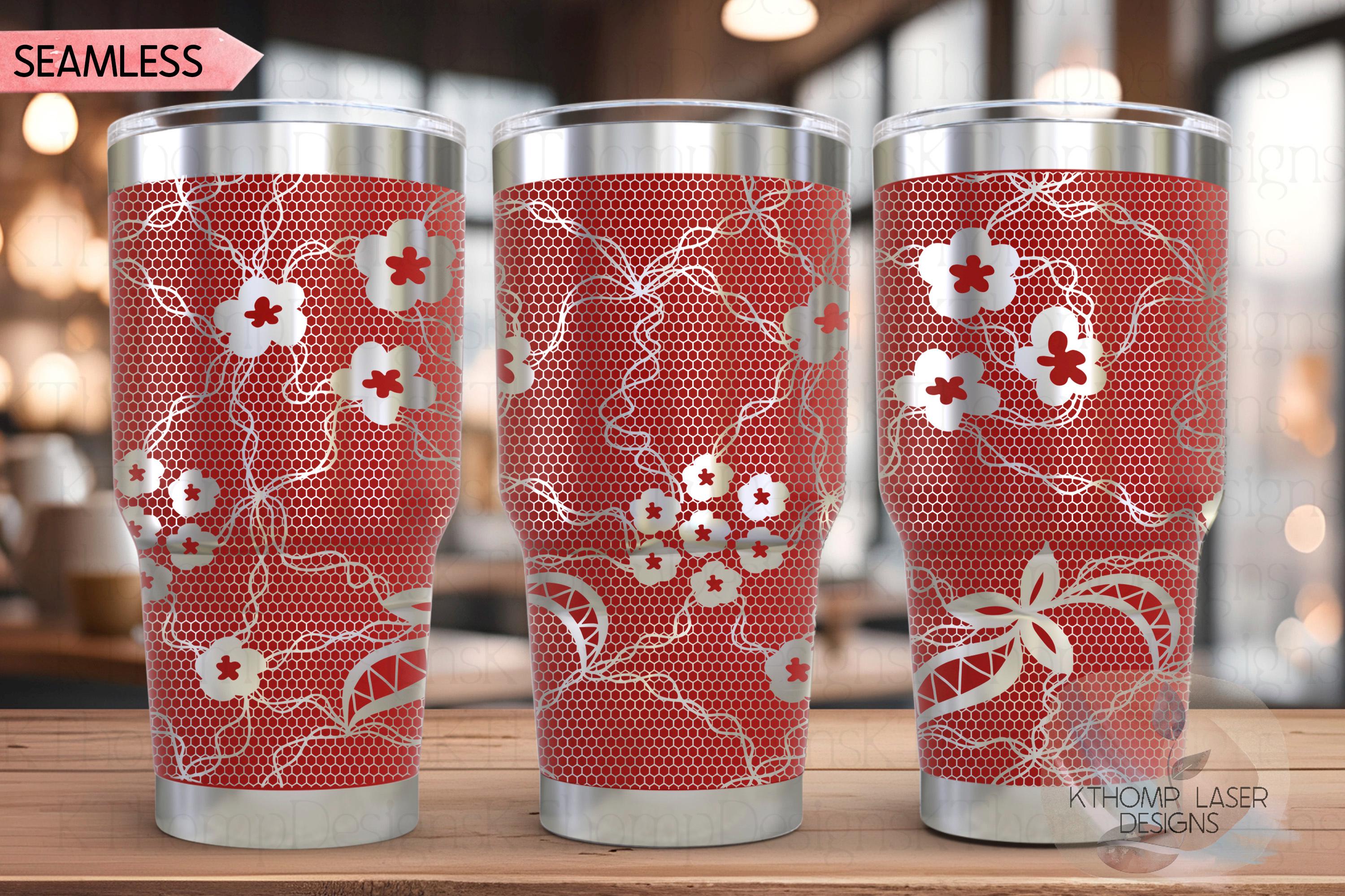 Sexy Lace Pattern Tumbler Wrap SVG | 20oz and 30oz Laser Engraving File | Rotary Ready Digital Background SVG
