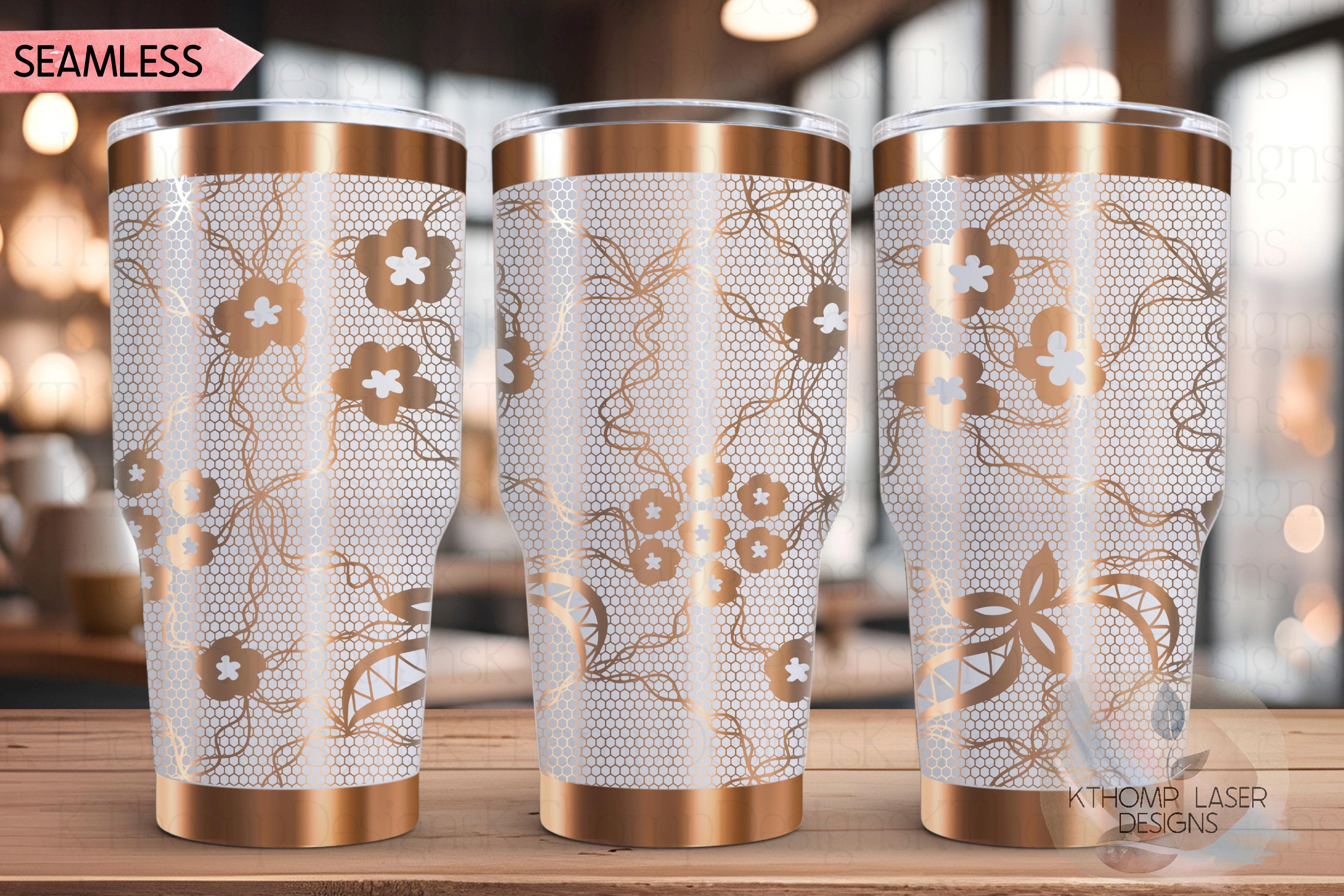 Sexy Lace Pattern Tumbler Wrap SVG | 20oz and 30oz Laser Engraving File | Rotary Ready Digital Background SVG