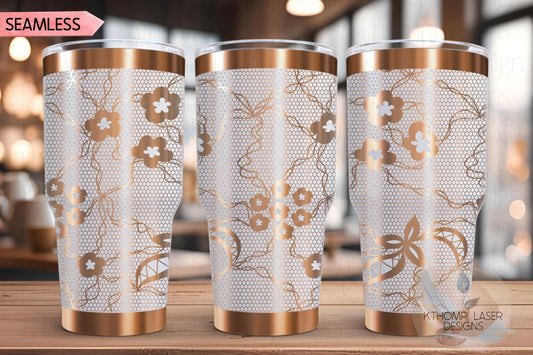 Sexy Lace Pattern Tumbler Wrap SVG | 20oz and 30oz Laser Engraving File | Rotary Ready Digital Background SVG