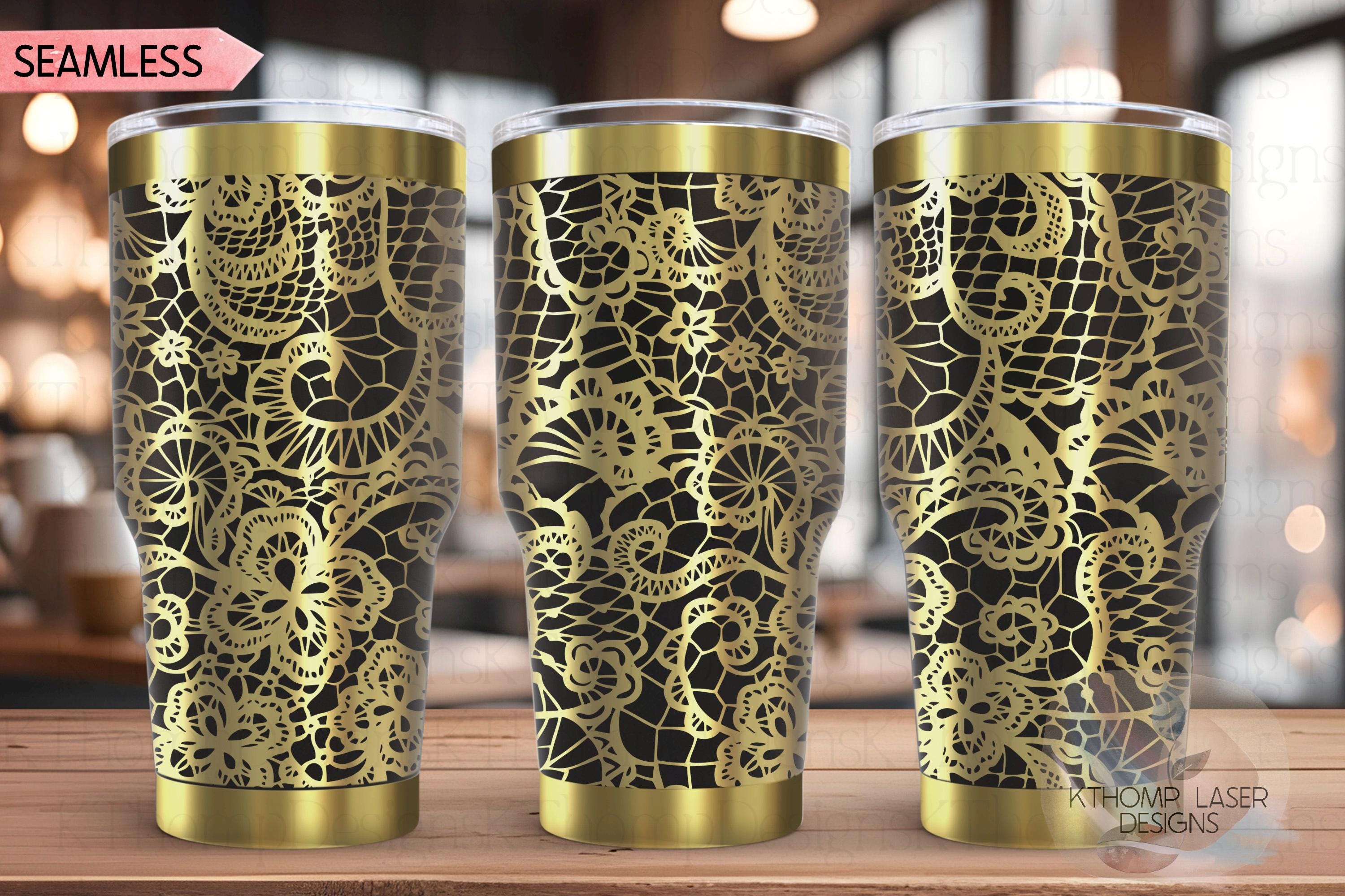 Sexy Lace 2 Pattern Tumbler Wrap SVG | 20oz and 30oz Laser Engraving File | Rotary Ready Digital Background SVG