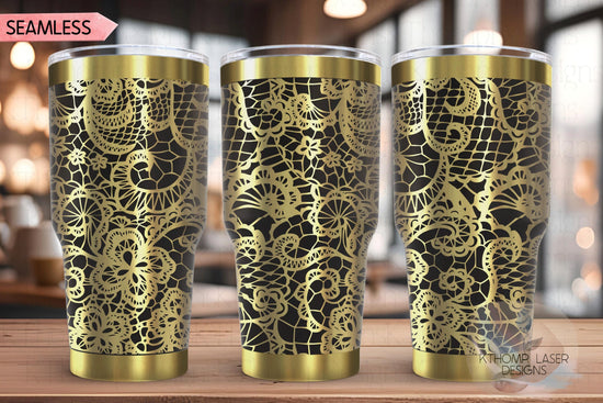 Sexy Lace 2 Pattern Tumbler Wrap SVG | 20oz and 30oz Laser Engraving File | Rotary Ready Digital Background SVG