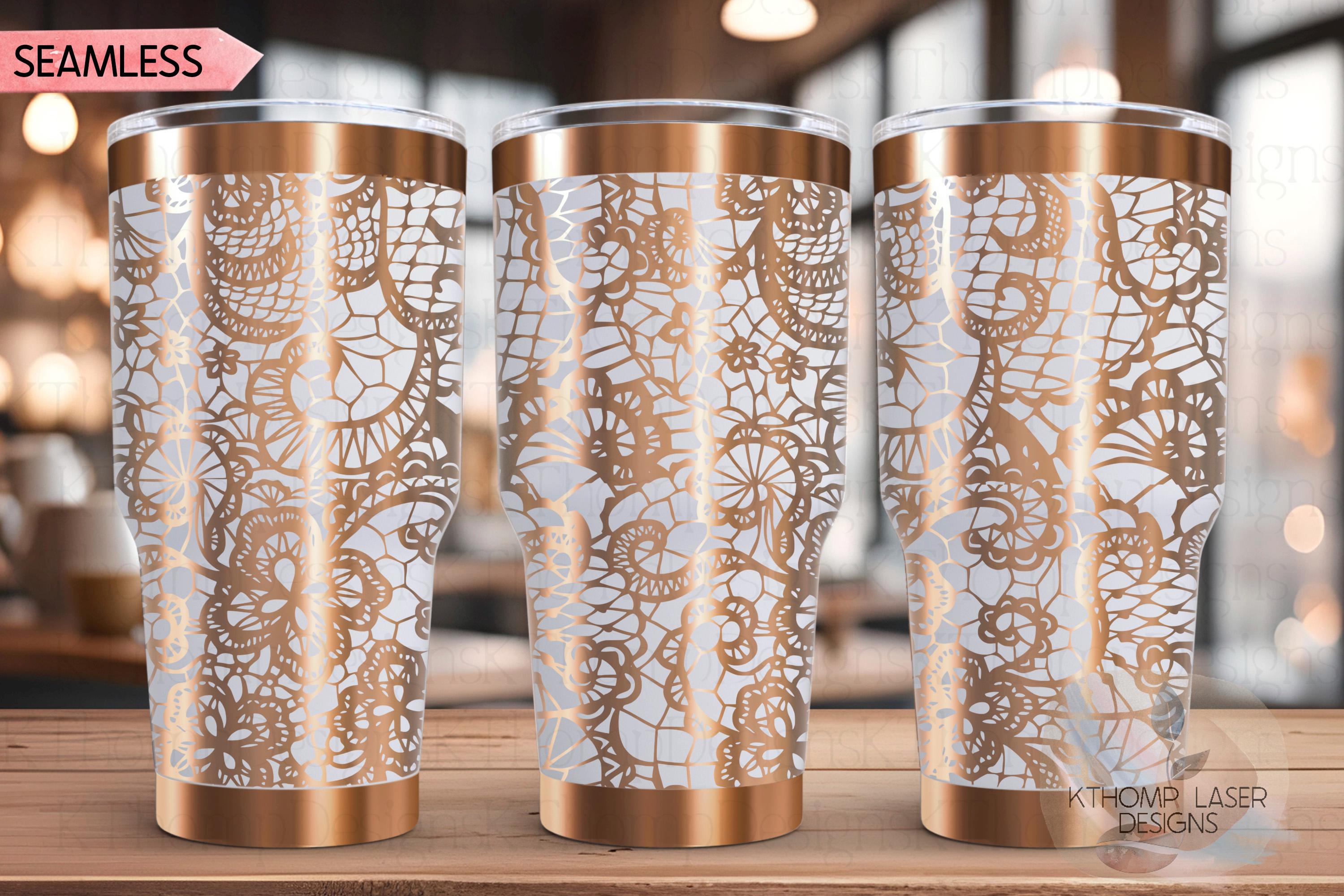 Sexy Lace 2 Pattern Tumbler Wrap SVG | 20oz and 30oz Laser Engraving File | Rotary Ready Digital Background SVG