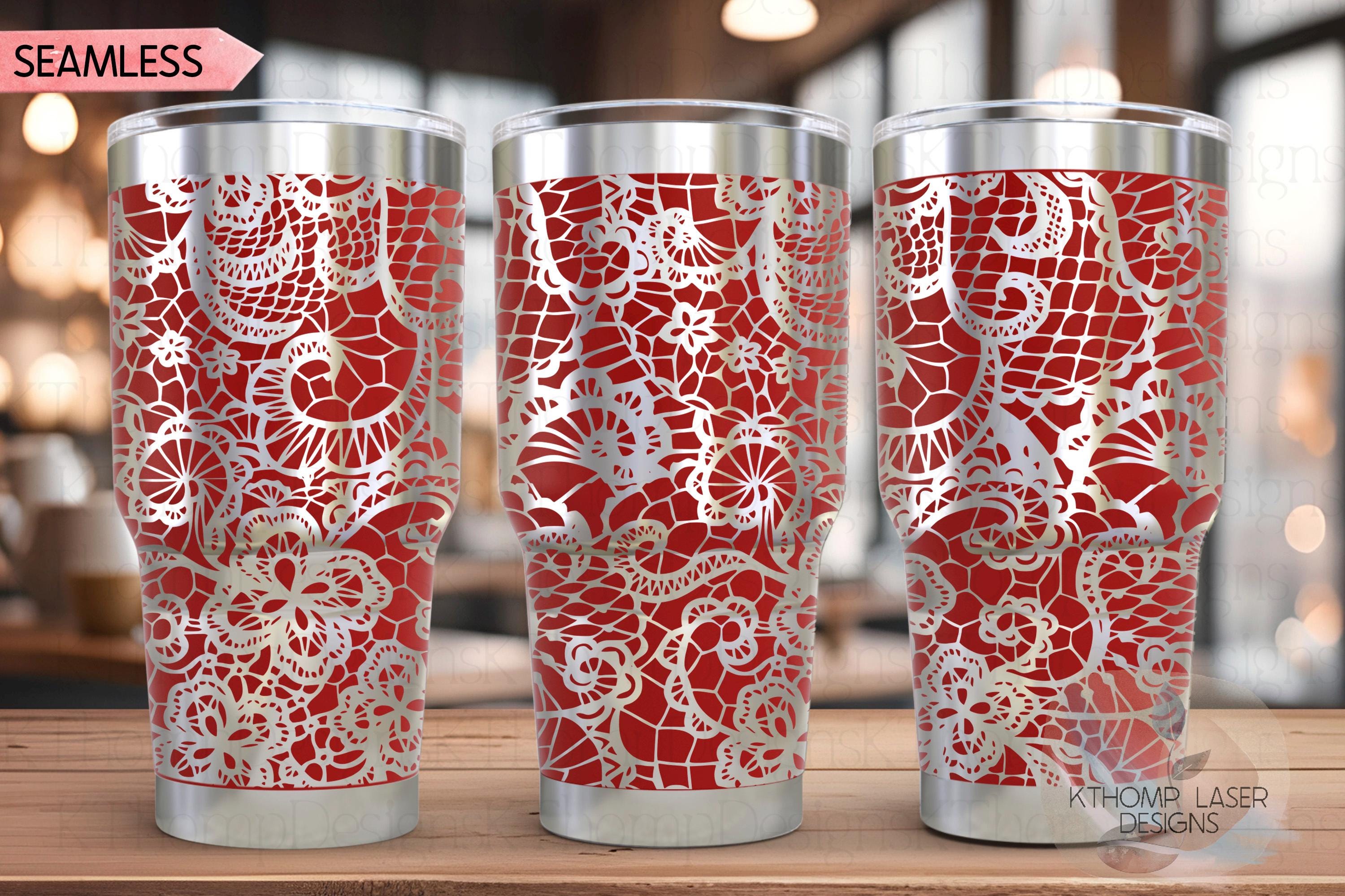 Sexy Lace 2 Pattern Tumbler Wrap SVG | 20oz and 30oz Laser Engraving File | Rotary Ready Digital Background SVG