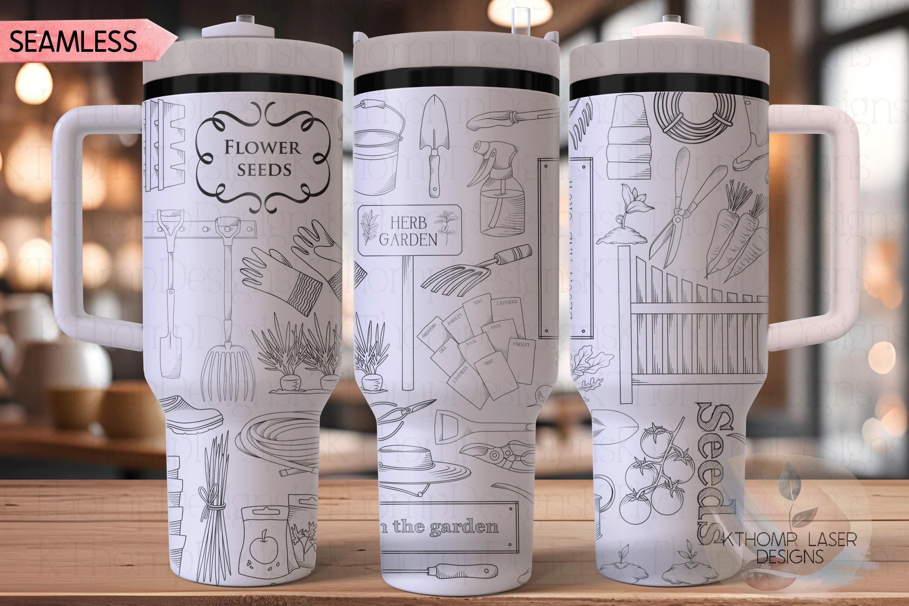 Spring Gardening Tumbler Wrap SVG | 40oz Laser Engraving File | Rotary Ready Digital Design | Western Farm SVG