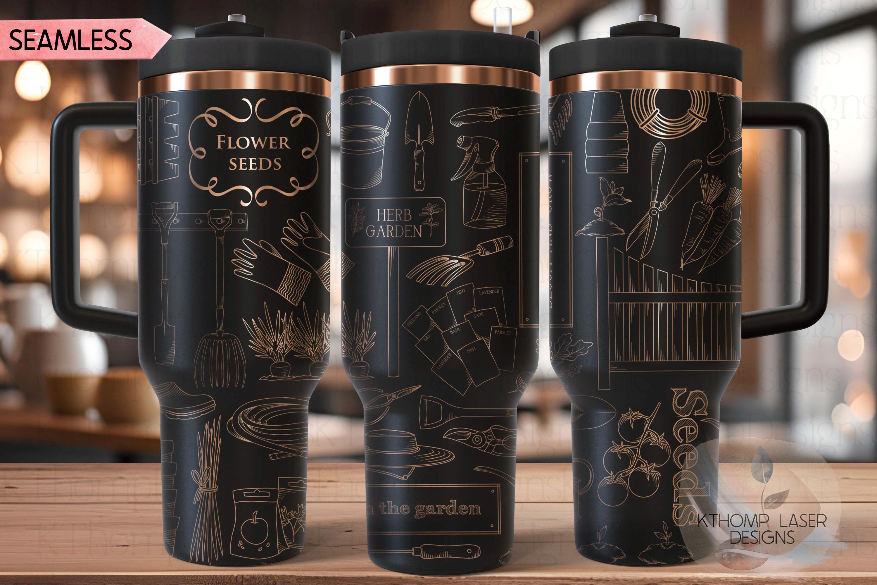 Spring Gardening Tumbler Wrap SVG | 40oz Laser Engraving File | Rotary Ready Digital Design | Western Farm SVG